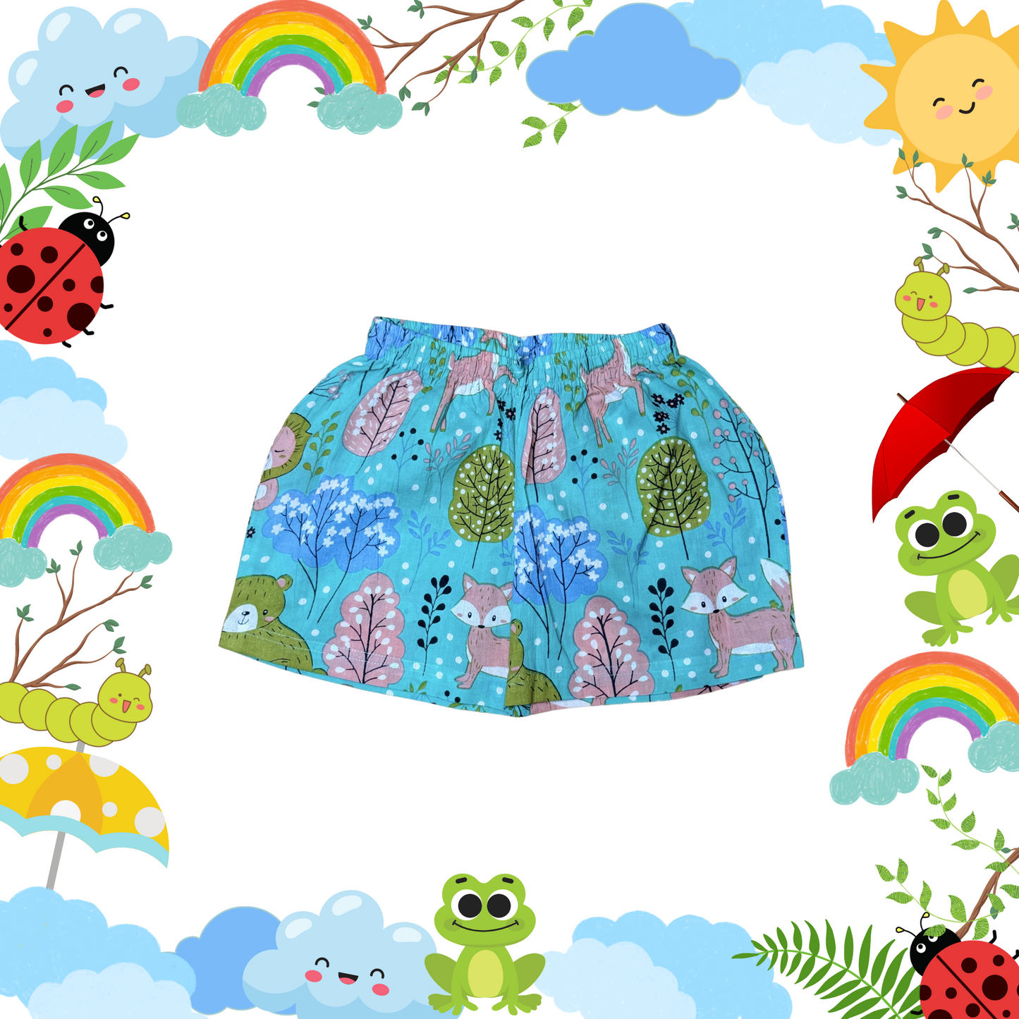 Green Forest Club Dress Shorts Set