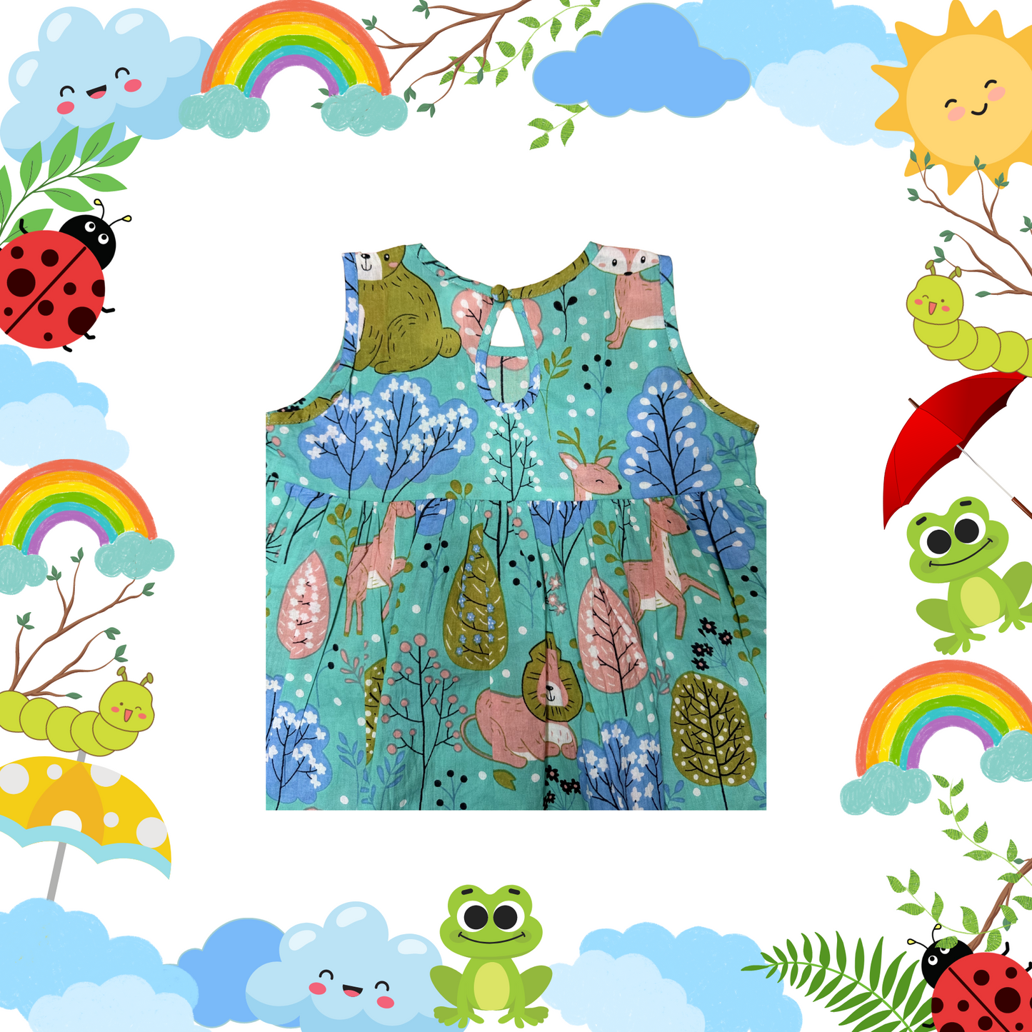 Green Forest Club Dress Shorts Set