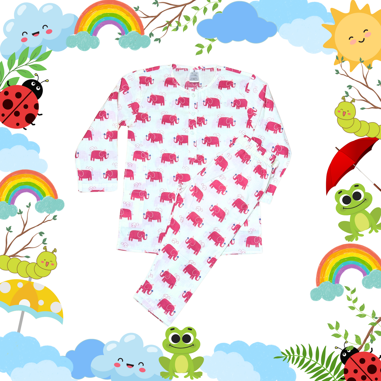 Red Elephant Pyjama Set