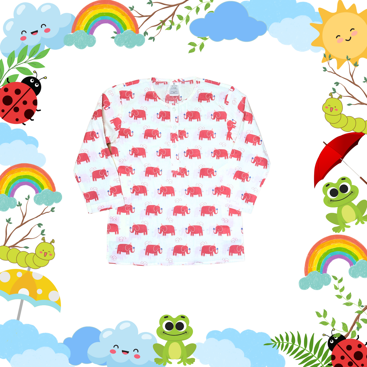 Red Elephant Pyjama Set