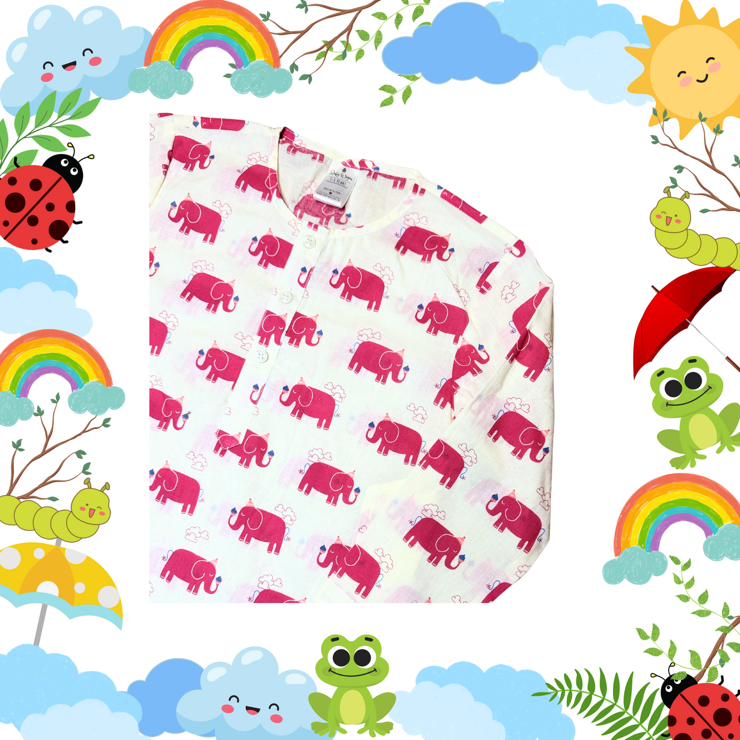 Red Elephant Pyjama Set