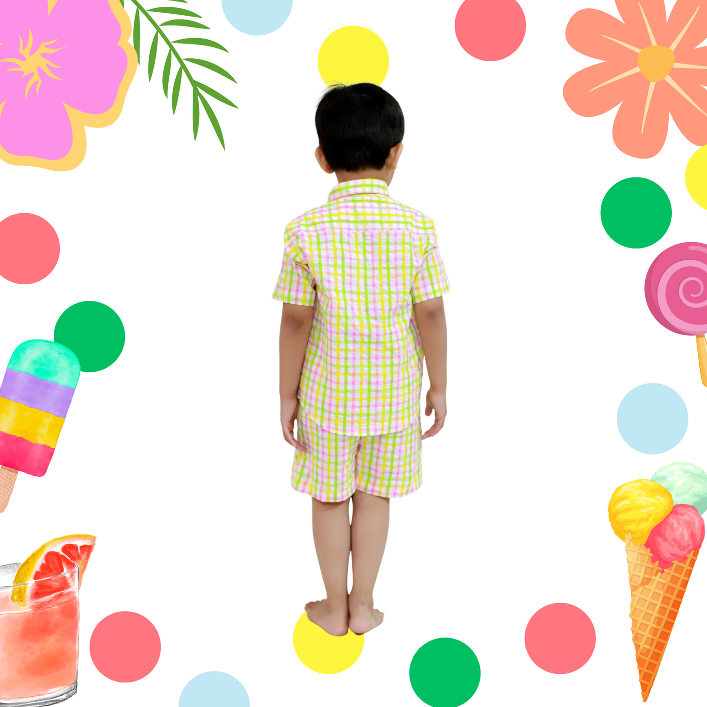 Summer Hues Checkered Playsuit