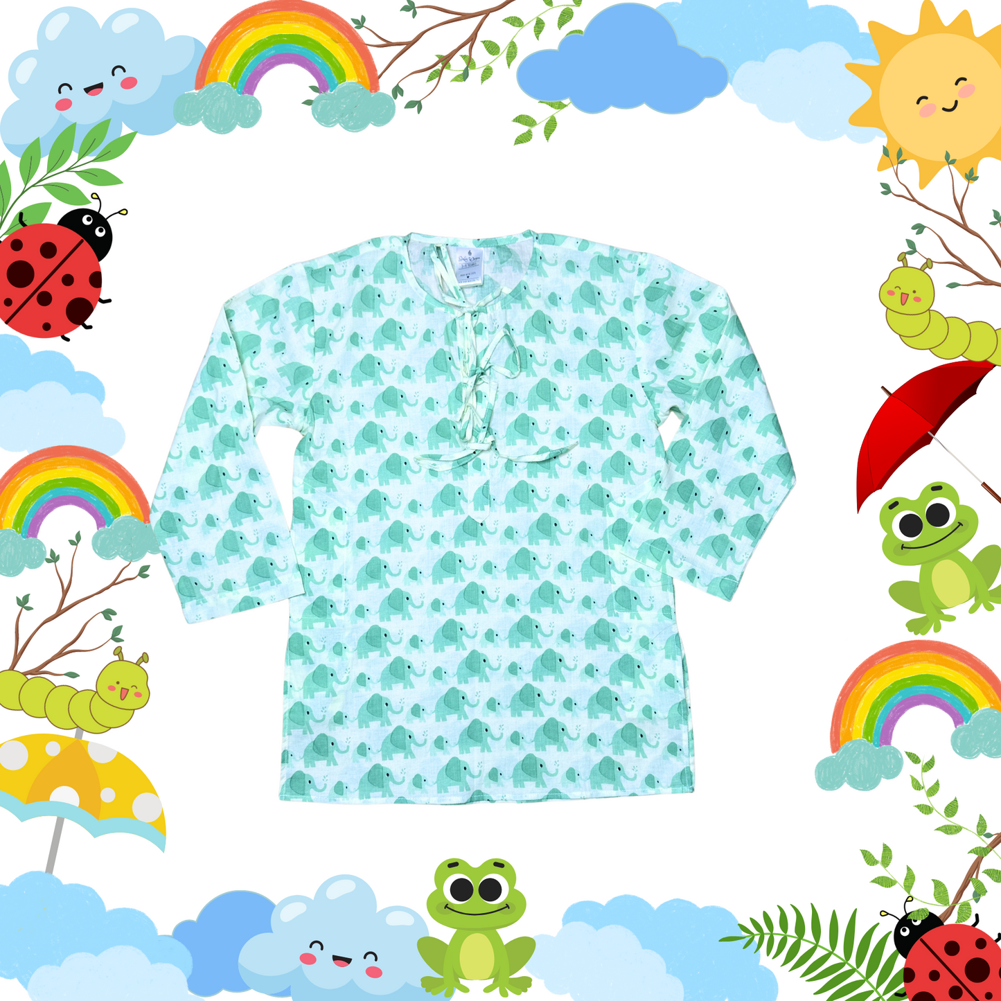 Green Elephant Pyjama Set