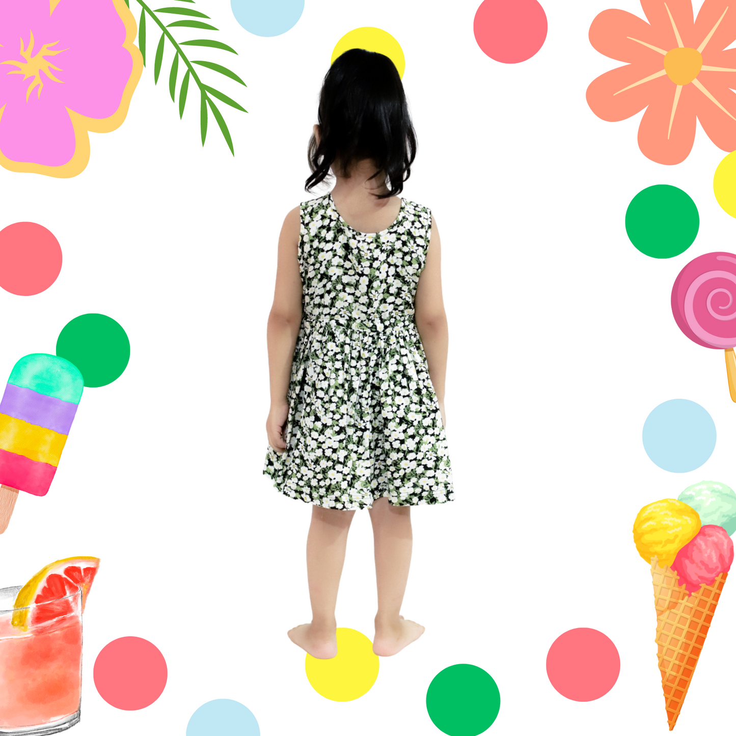 Black White Floral Dress