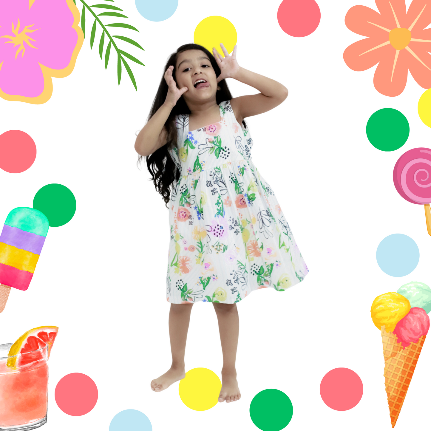 Canvas Abstract Print Dress