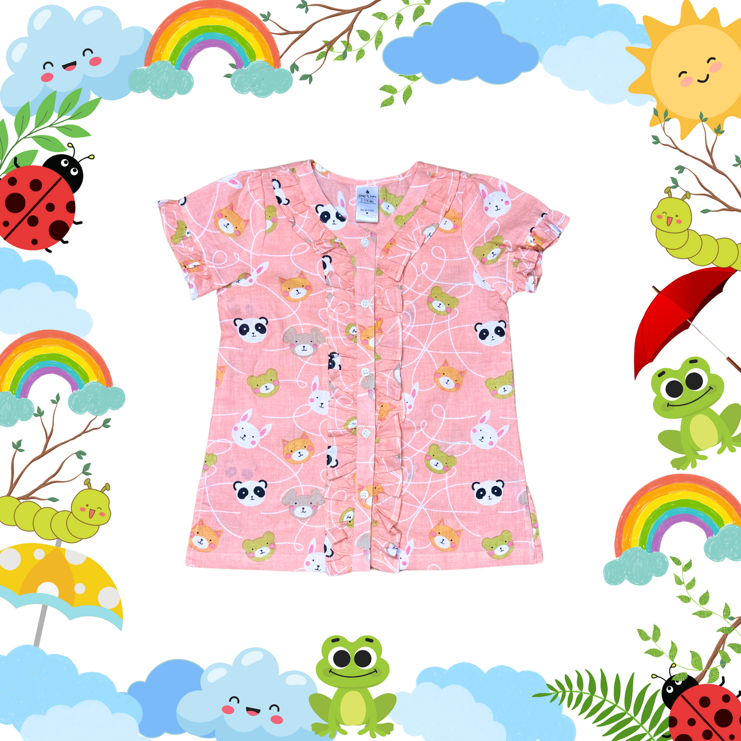 Peach Teddy Shorts Set