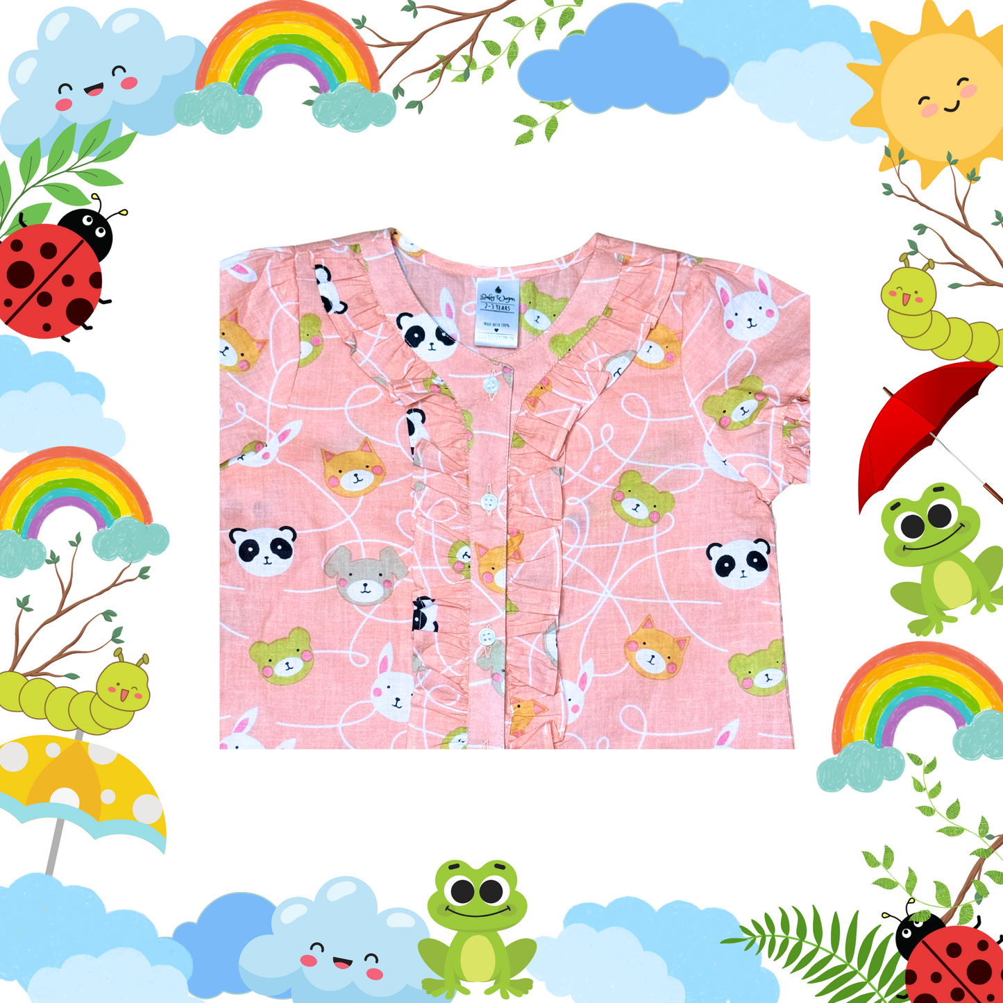 Peach Teddy Shorts Set