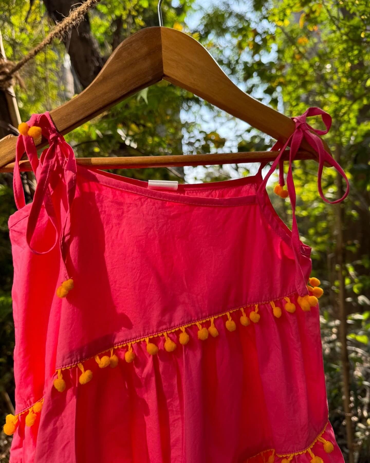 Pink Yellow Pom Pom Dress