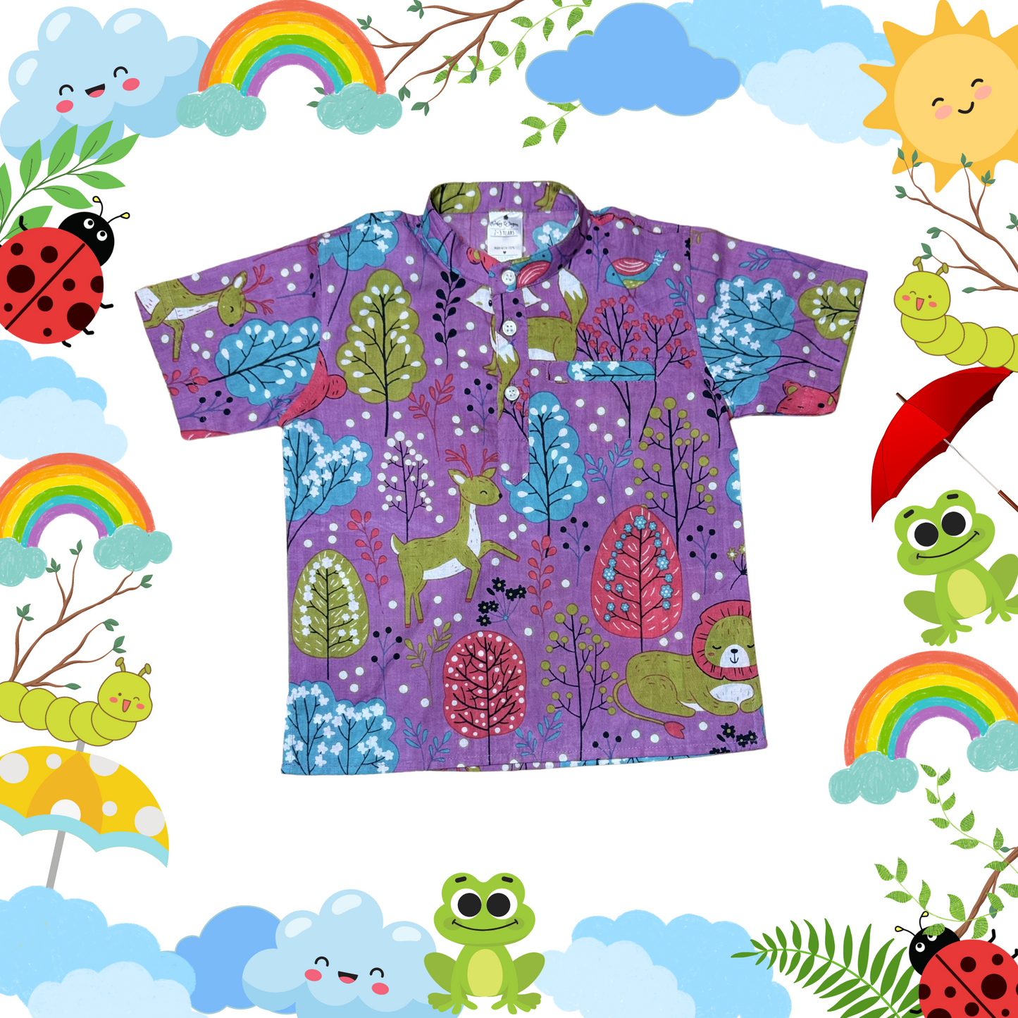 Purple Forest Club Shorts Set