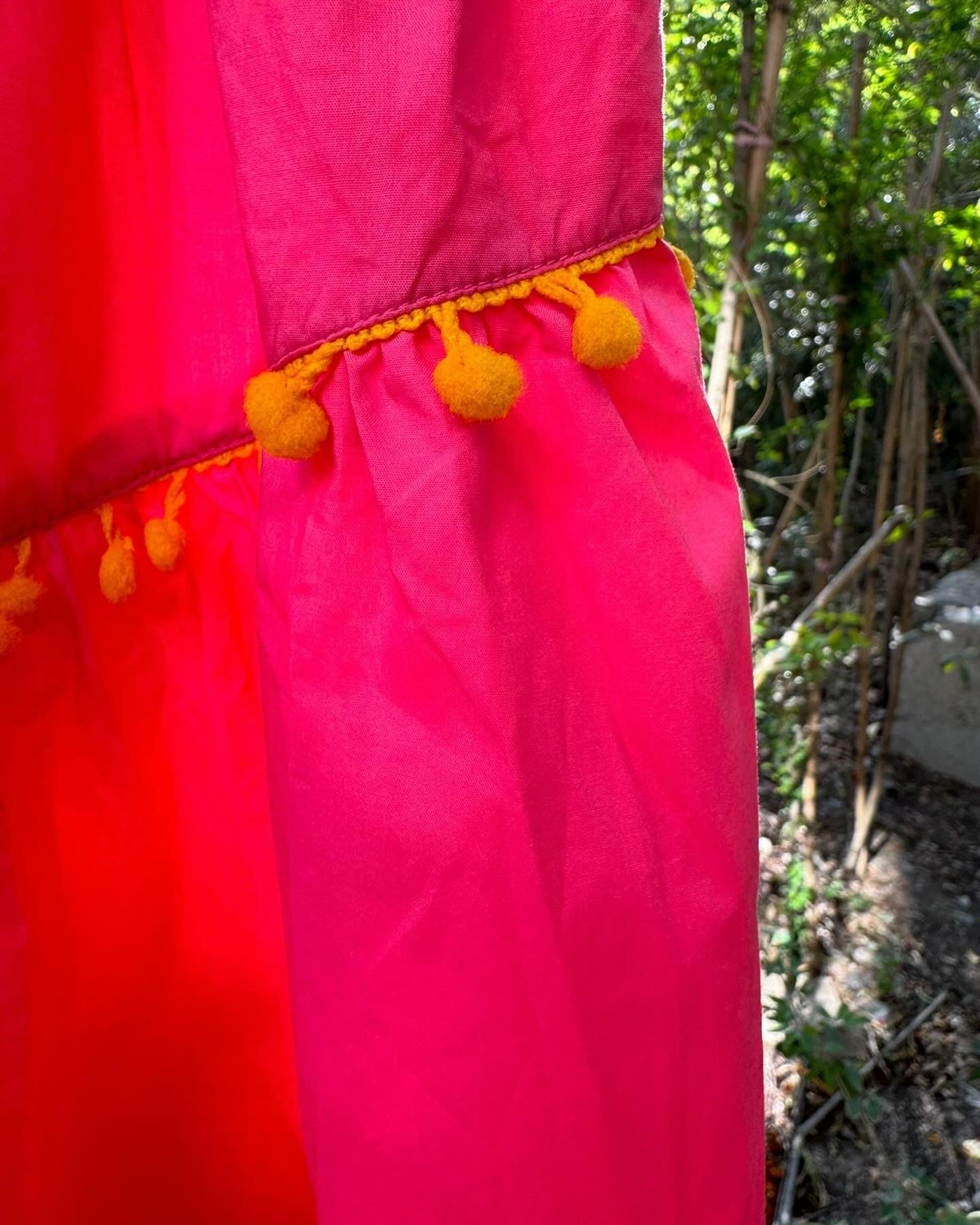 Pink Yellow Pom Pom Dress