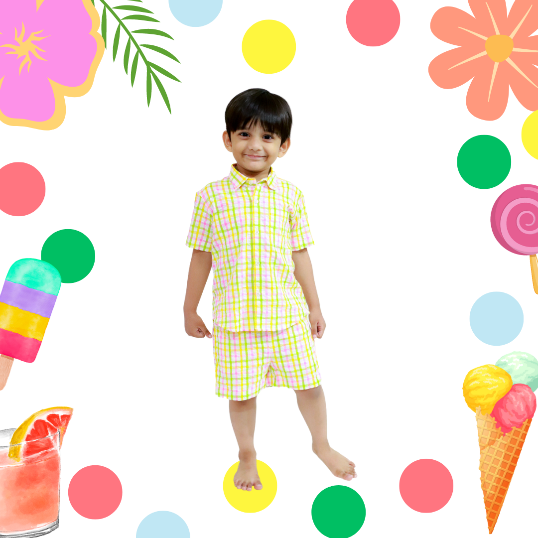 Summer Hues Checkered Playsuit