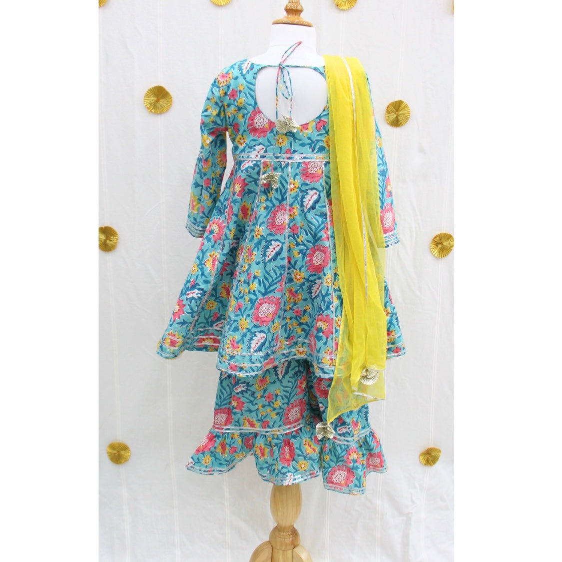 Sky Blue Floral Sharara Set