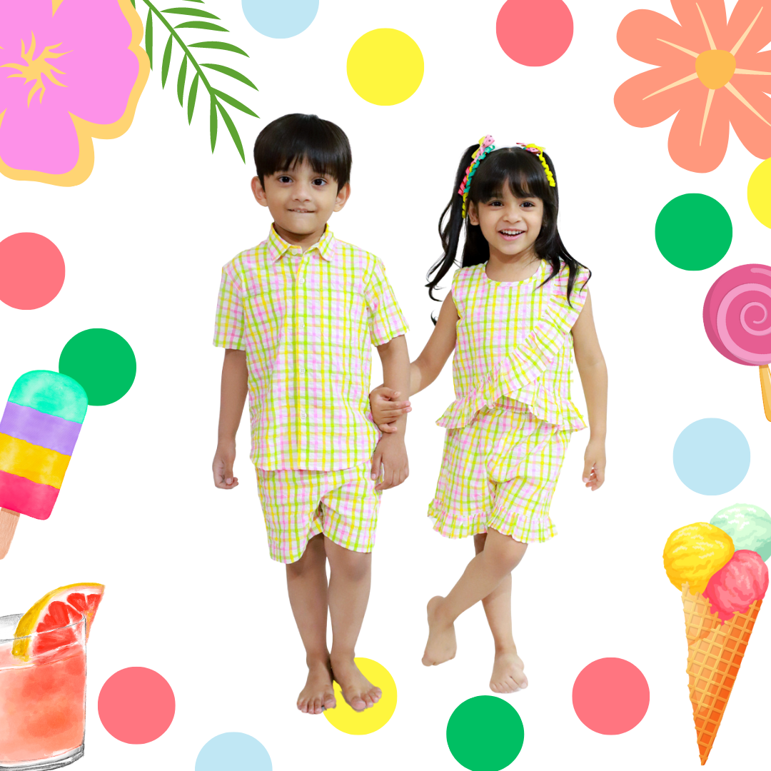 Summer Hues Checkered Playsuit