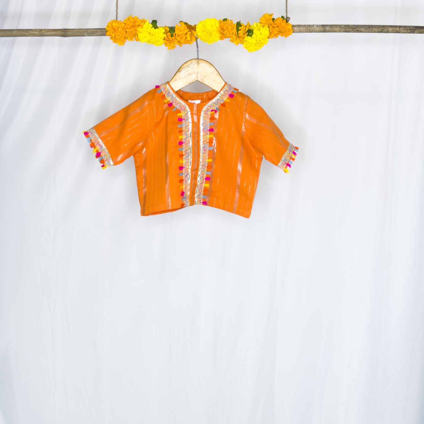 Shambhavi - orange mul lehenga