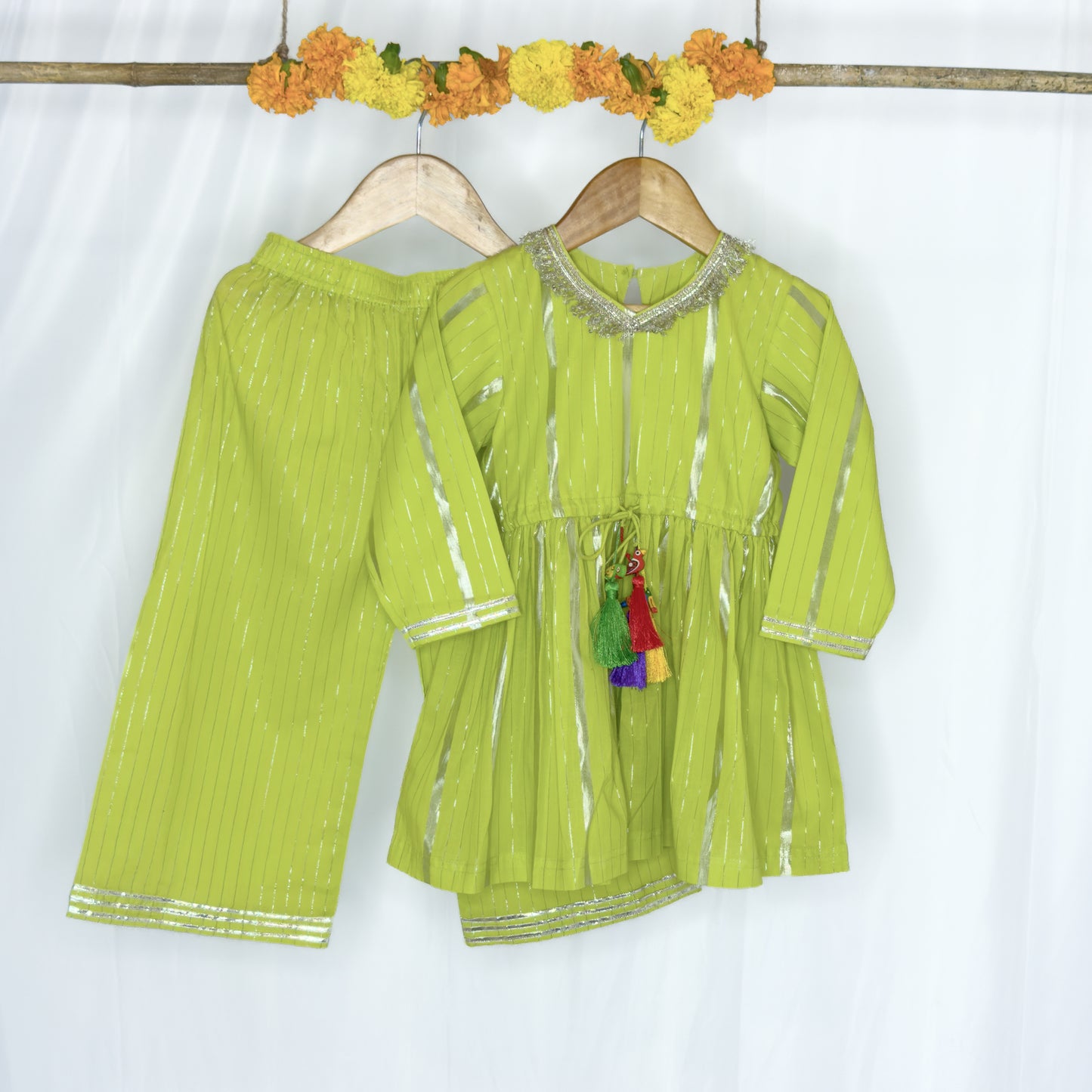 Samara- a green kurta plazo set