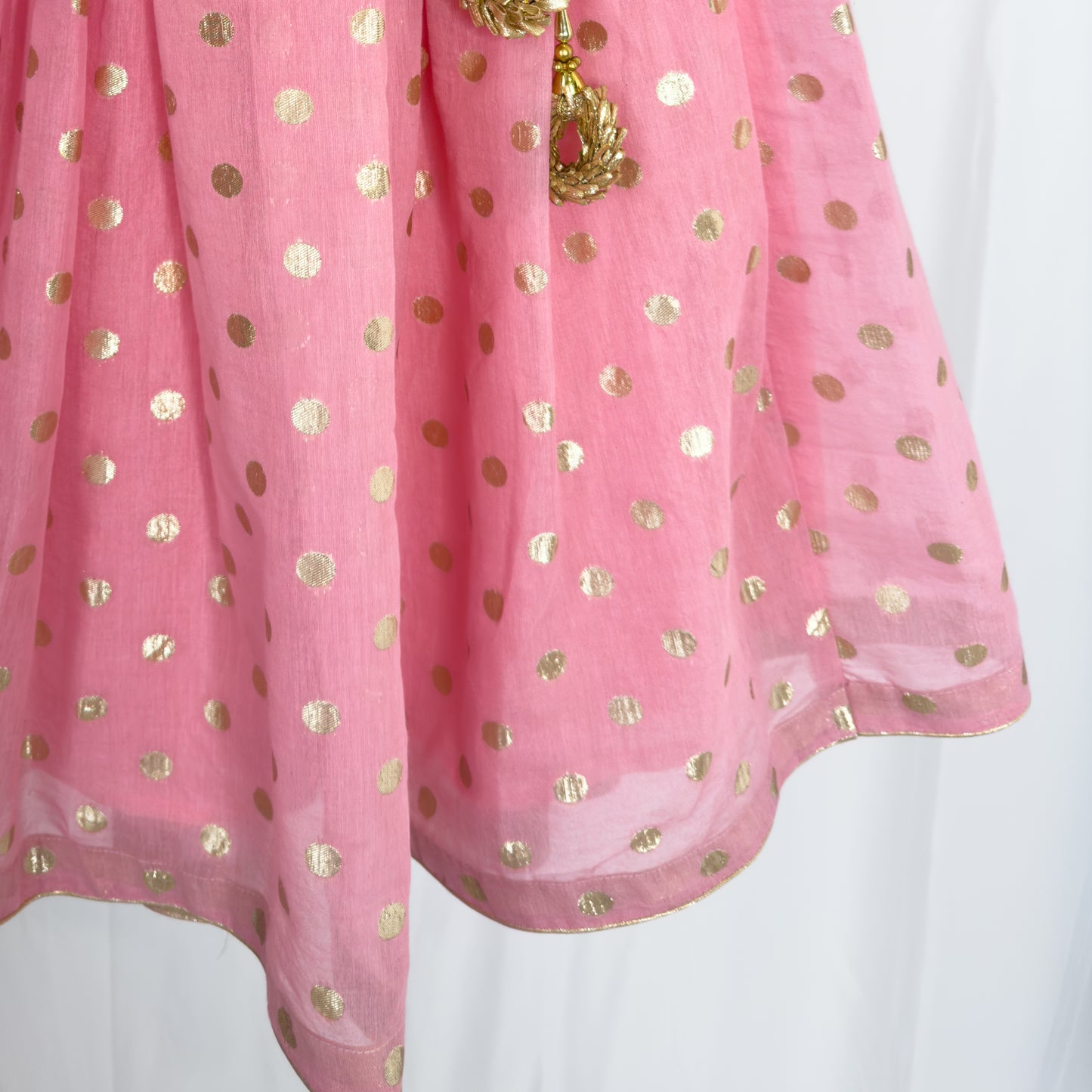 Sara- banarasi polka dot chanderi lehenga