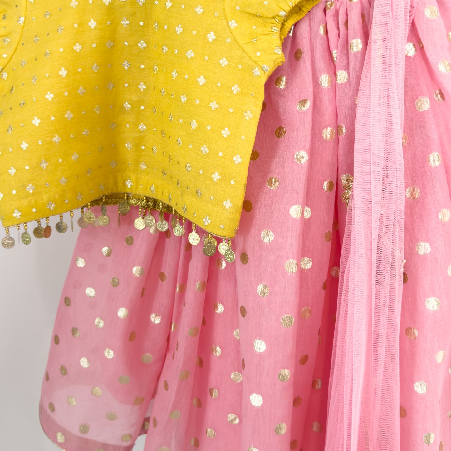 Sara- banarasi polka dot chanderi lehenga
