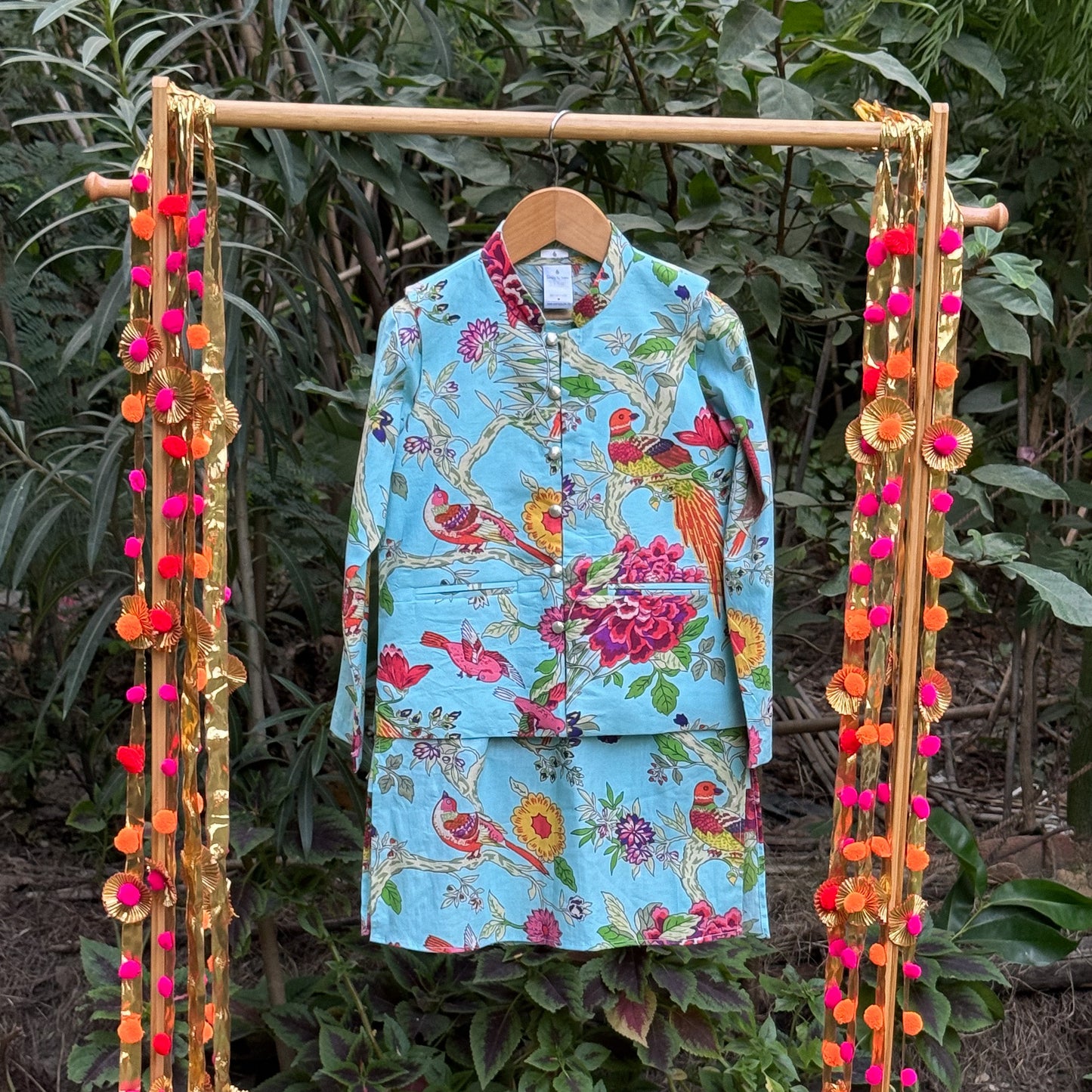 Birds and Songs Jacket Kurta Set