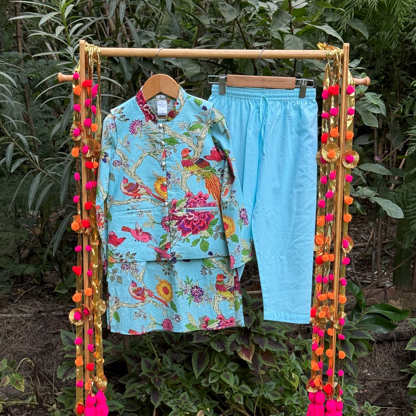 Birds and Songs Jacket Kurta Set
