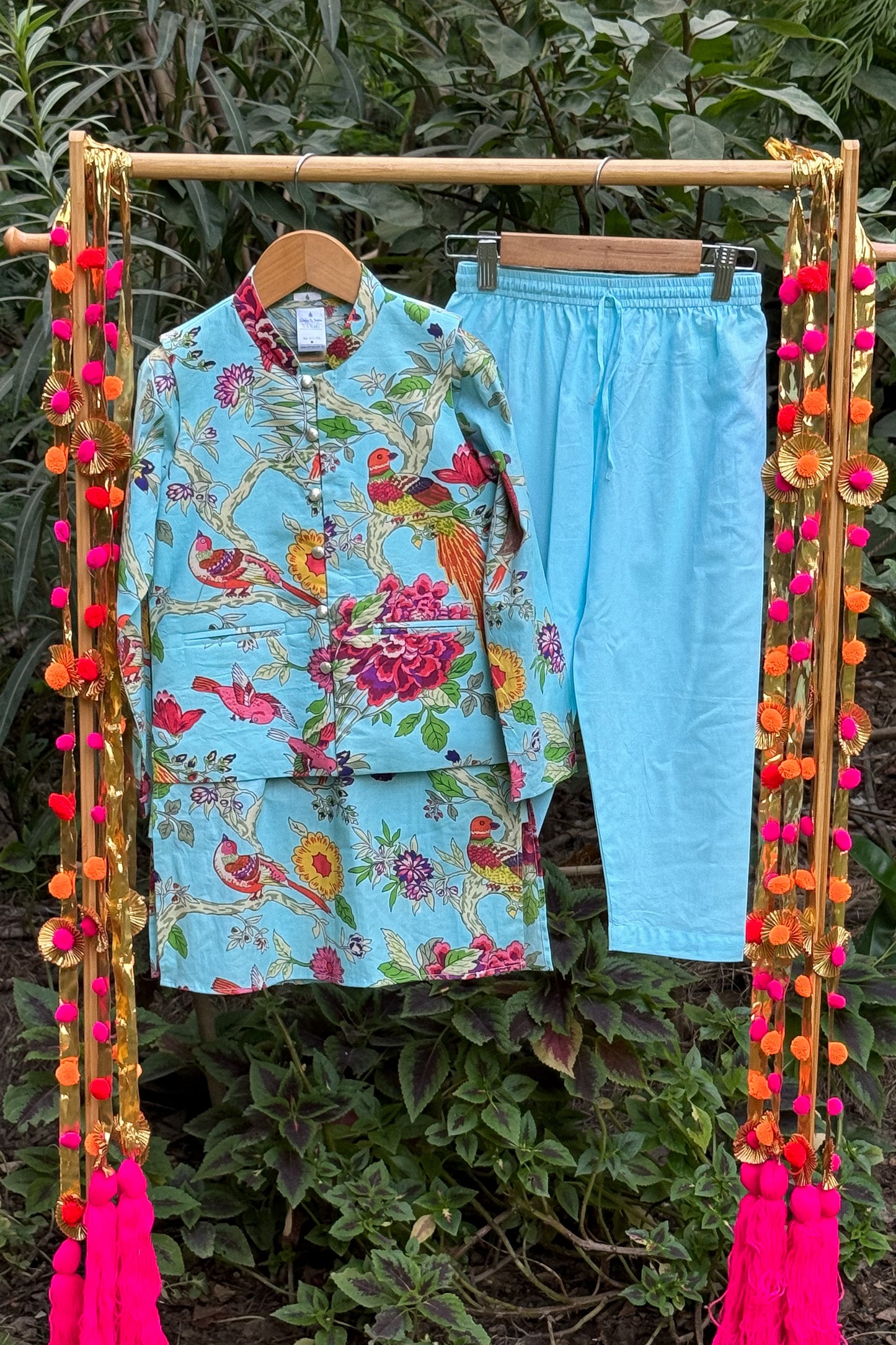 Birds and Songs Jacket Kurta Set