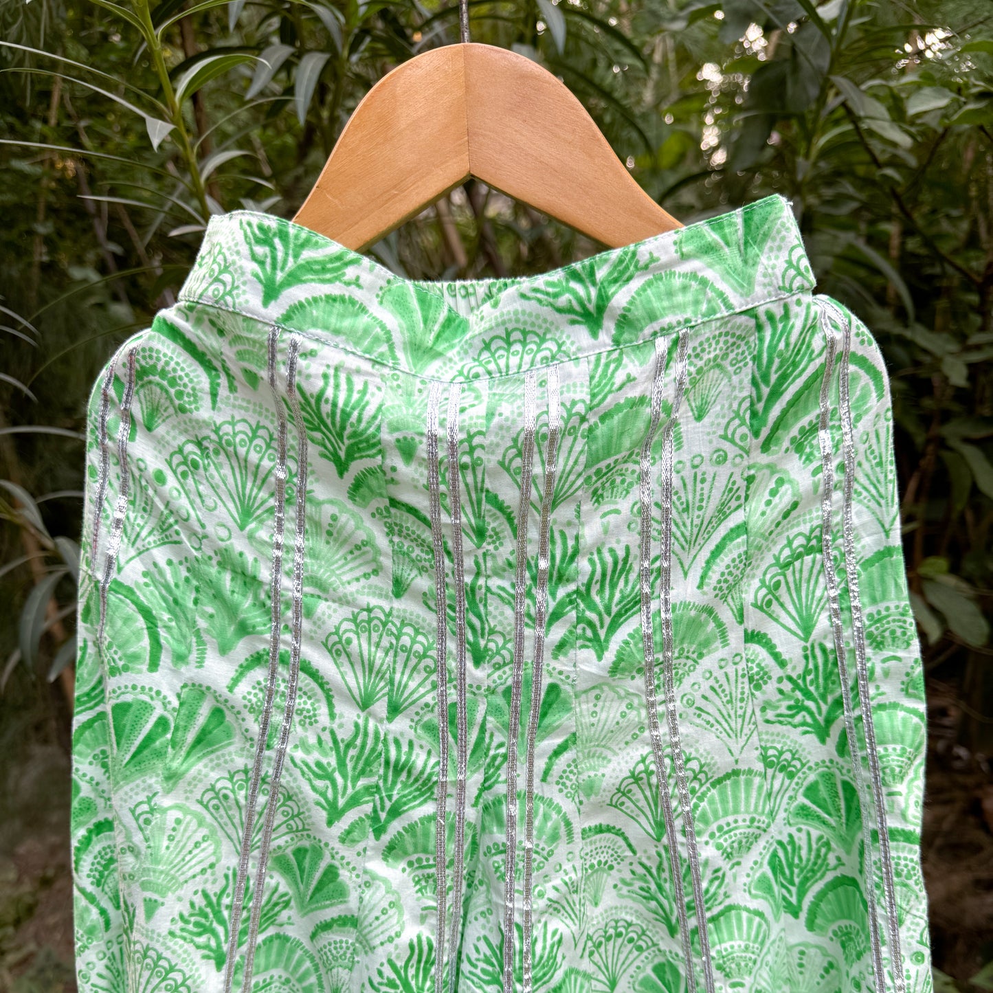 Green Ocean Life Wide Plazo Set