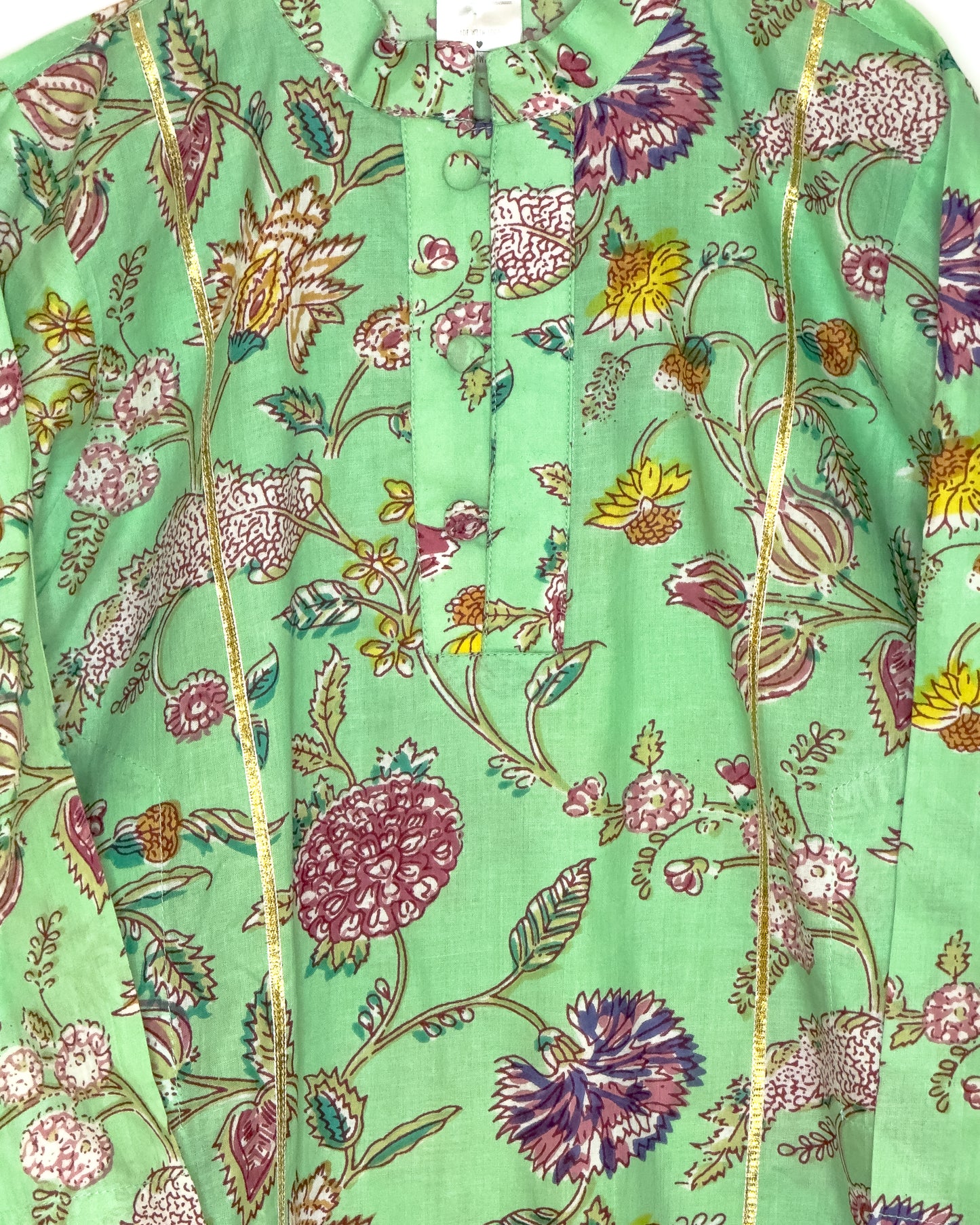 Sea Green Floral Jaal Kurta