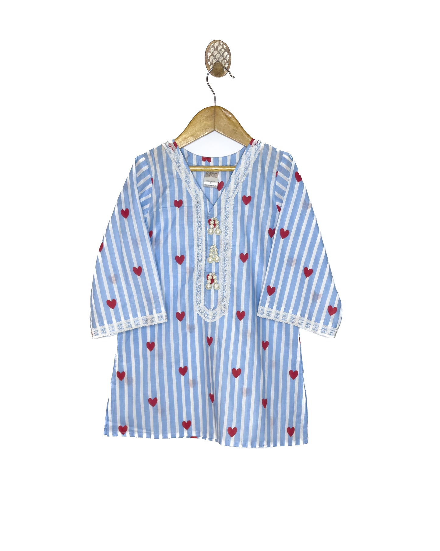 Blue Stripe Heart Dhoti Salwar Set