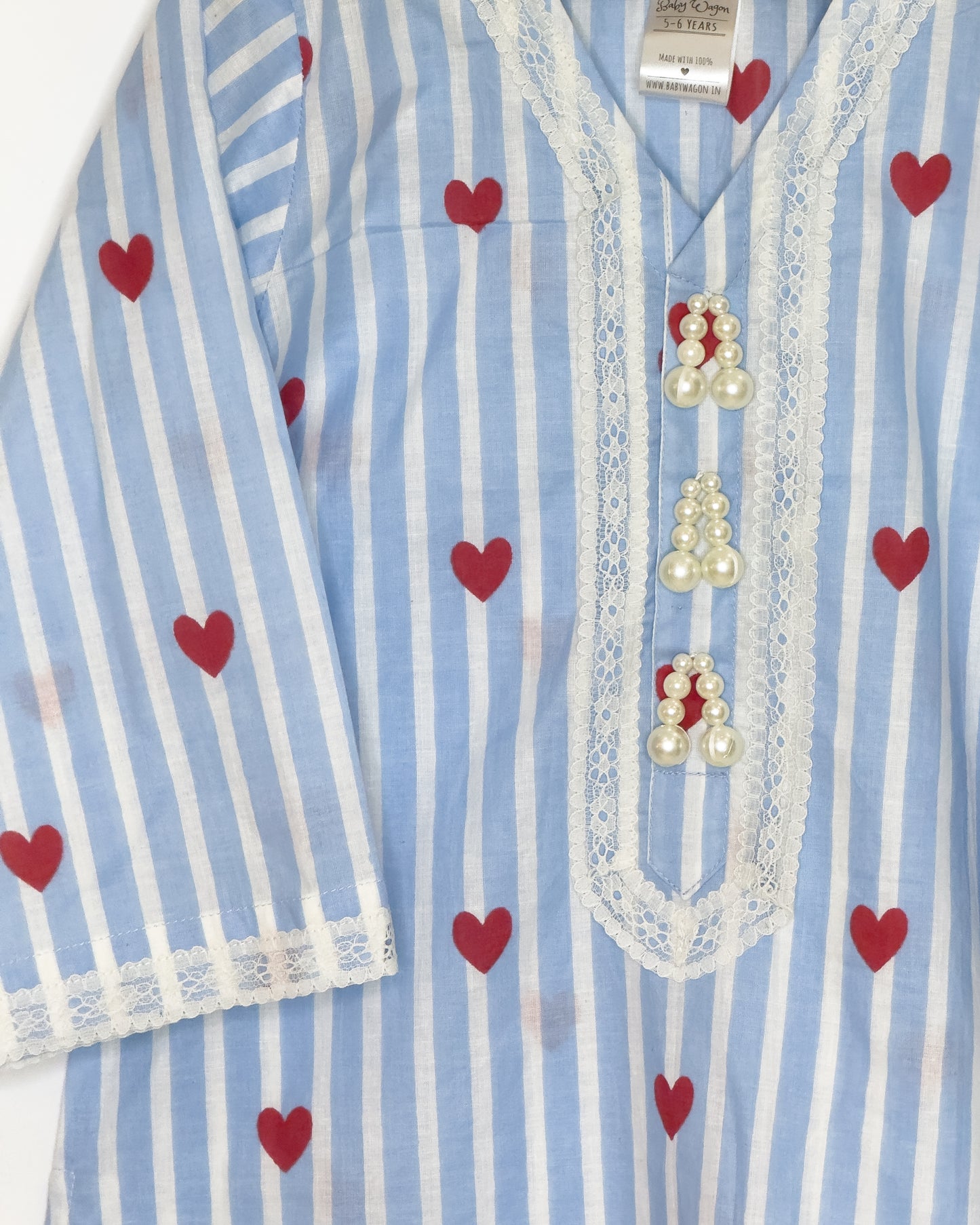 Blue Stripe Heart Dhoti Salwar Set