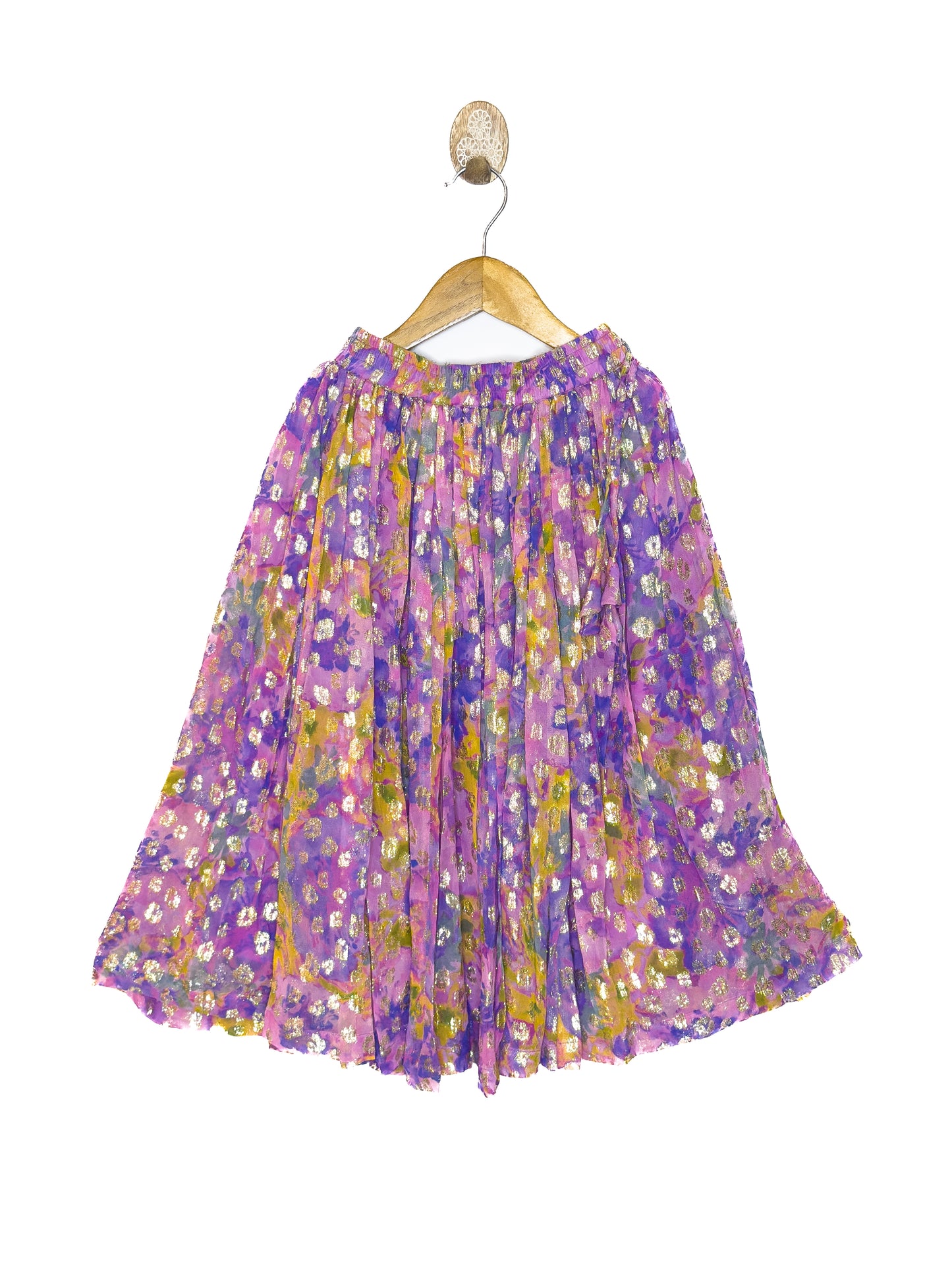 Multicolor Waterpaint Georgette Jacquard Lehenga