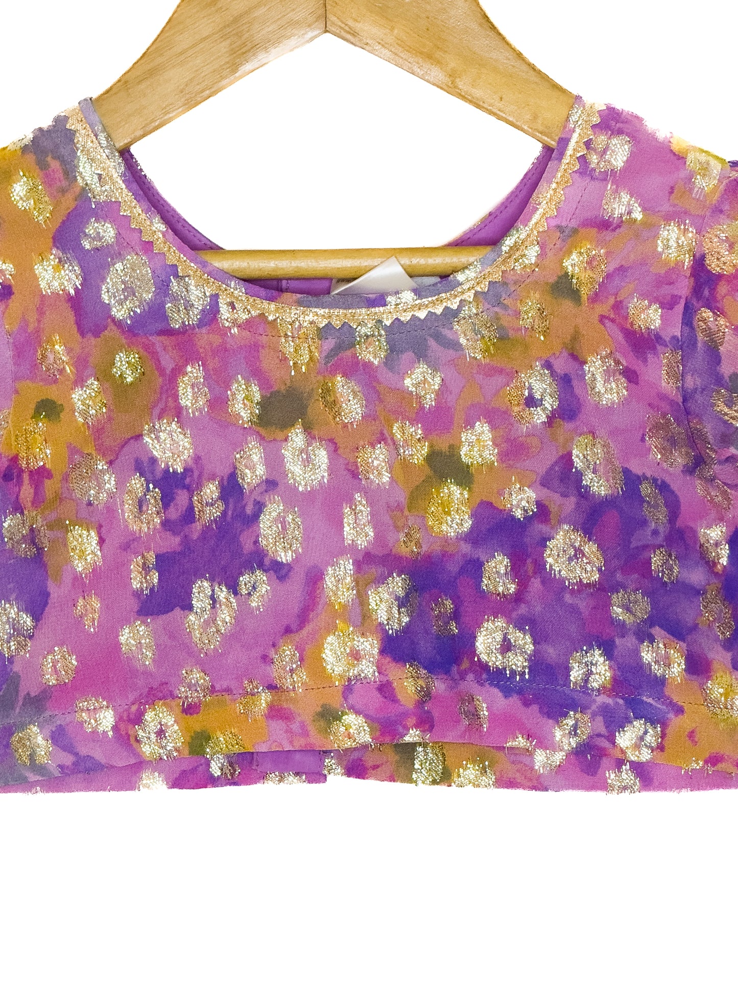 Multicolor Waterpaint Georgette Jacquard Lehenga