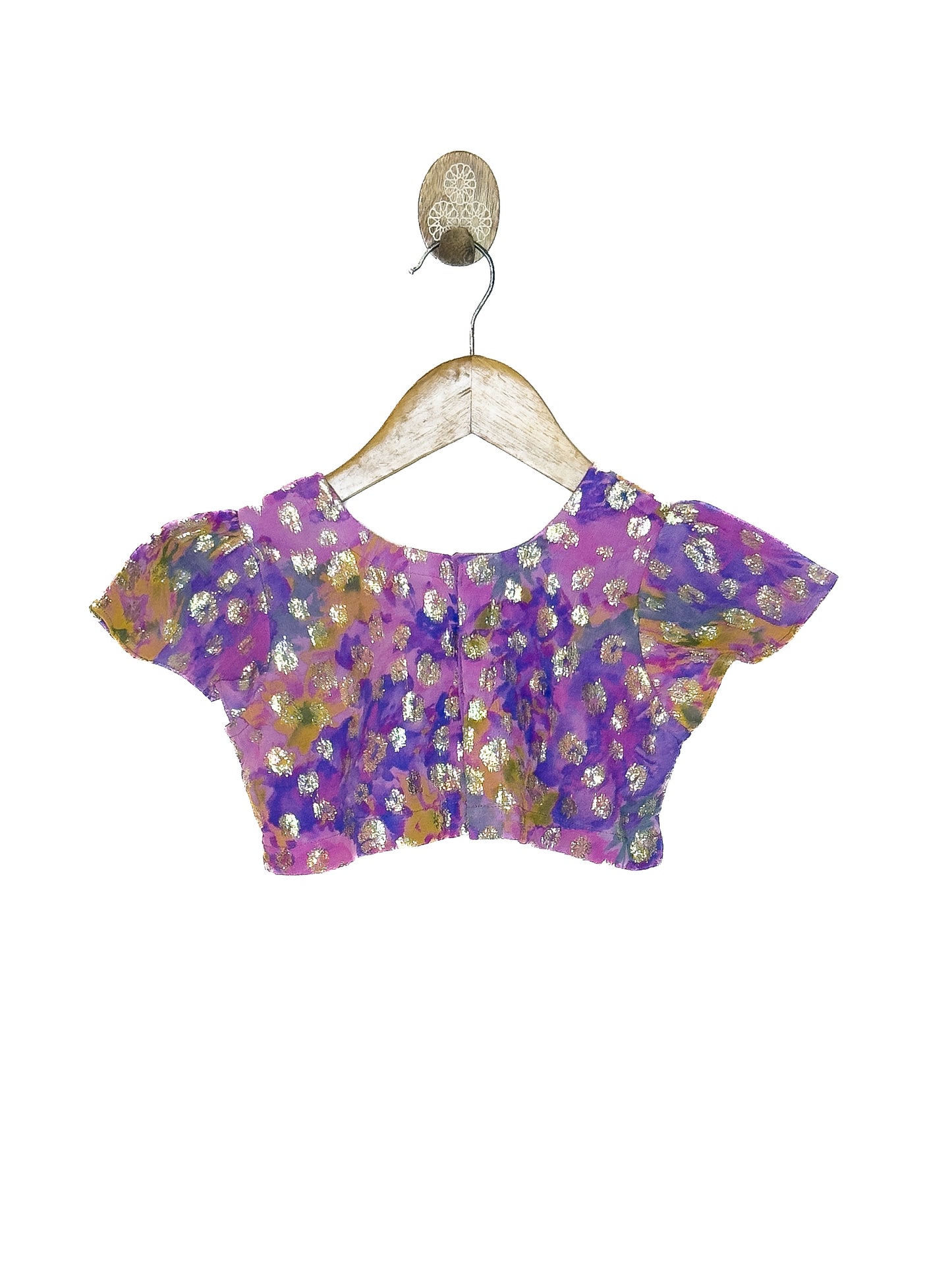 Multicolor Waterpaint Georgette Jacquard Lehenga
