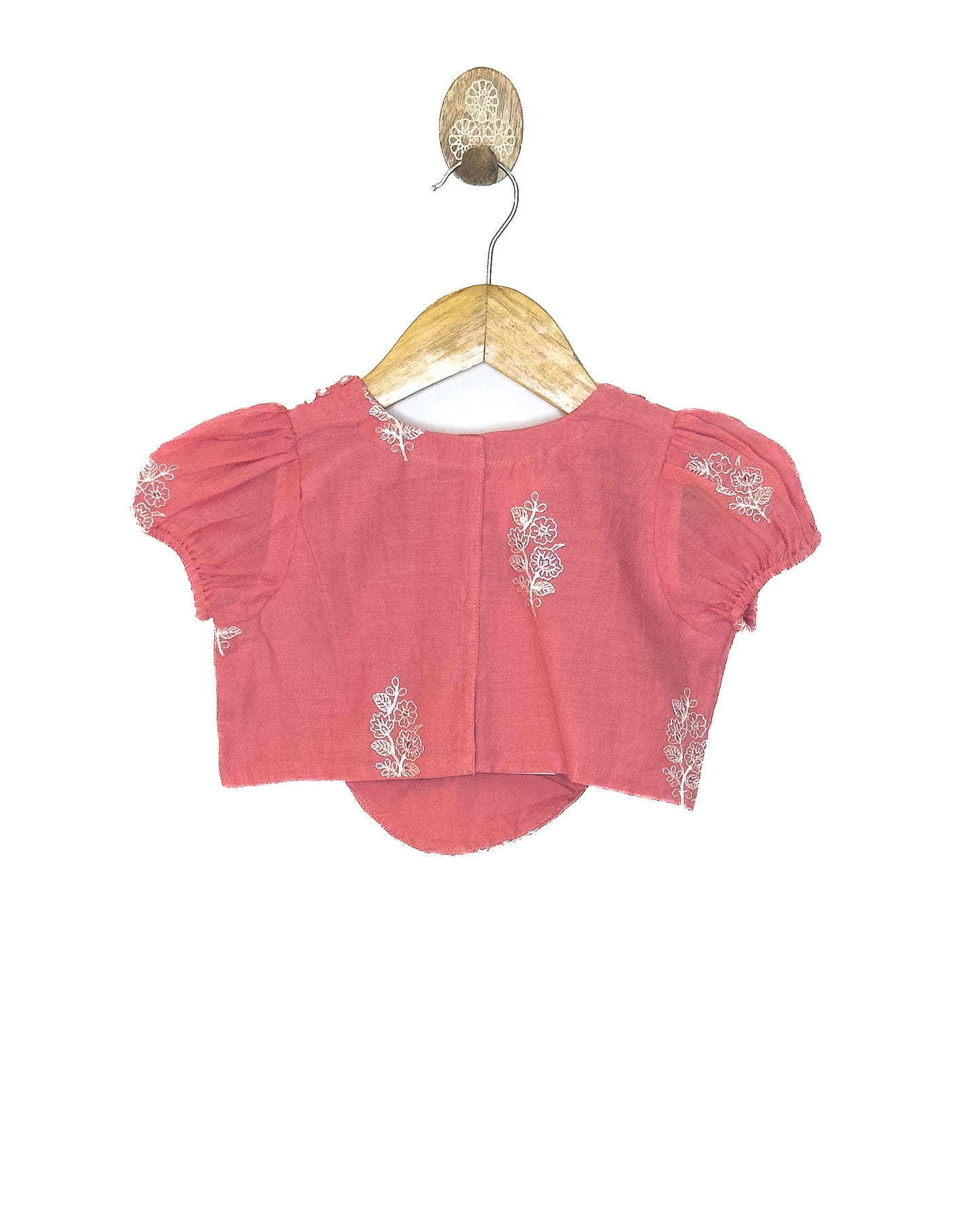 Mul Chanderi Peach Embroidered Lehenga
