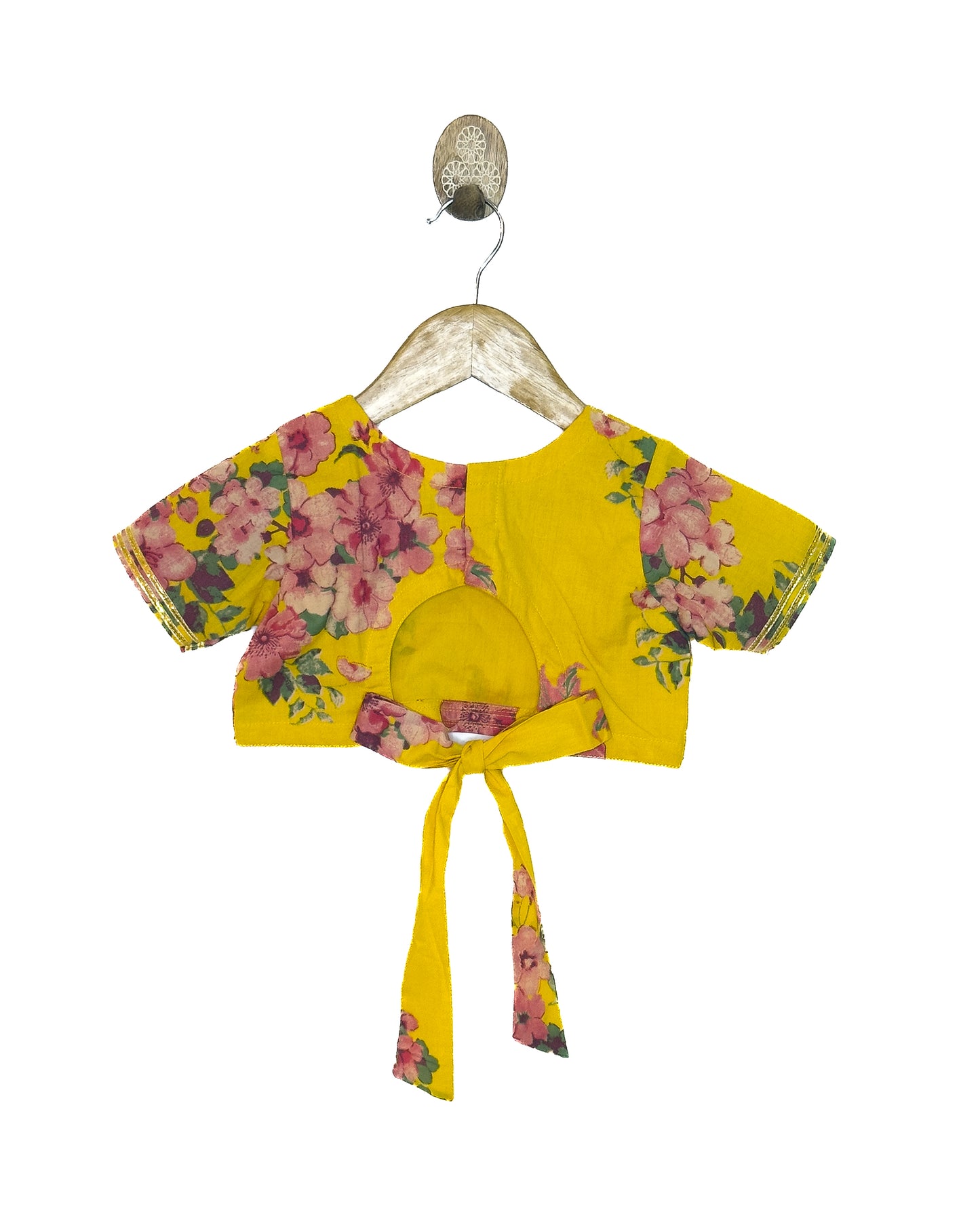 Yellow Floral Cotton Lehenga