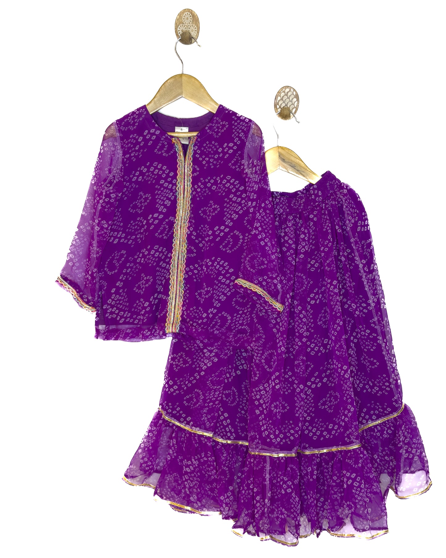 Purple Bandhani Lehenga Set
