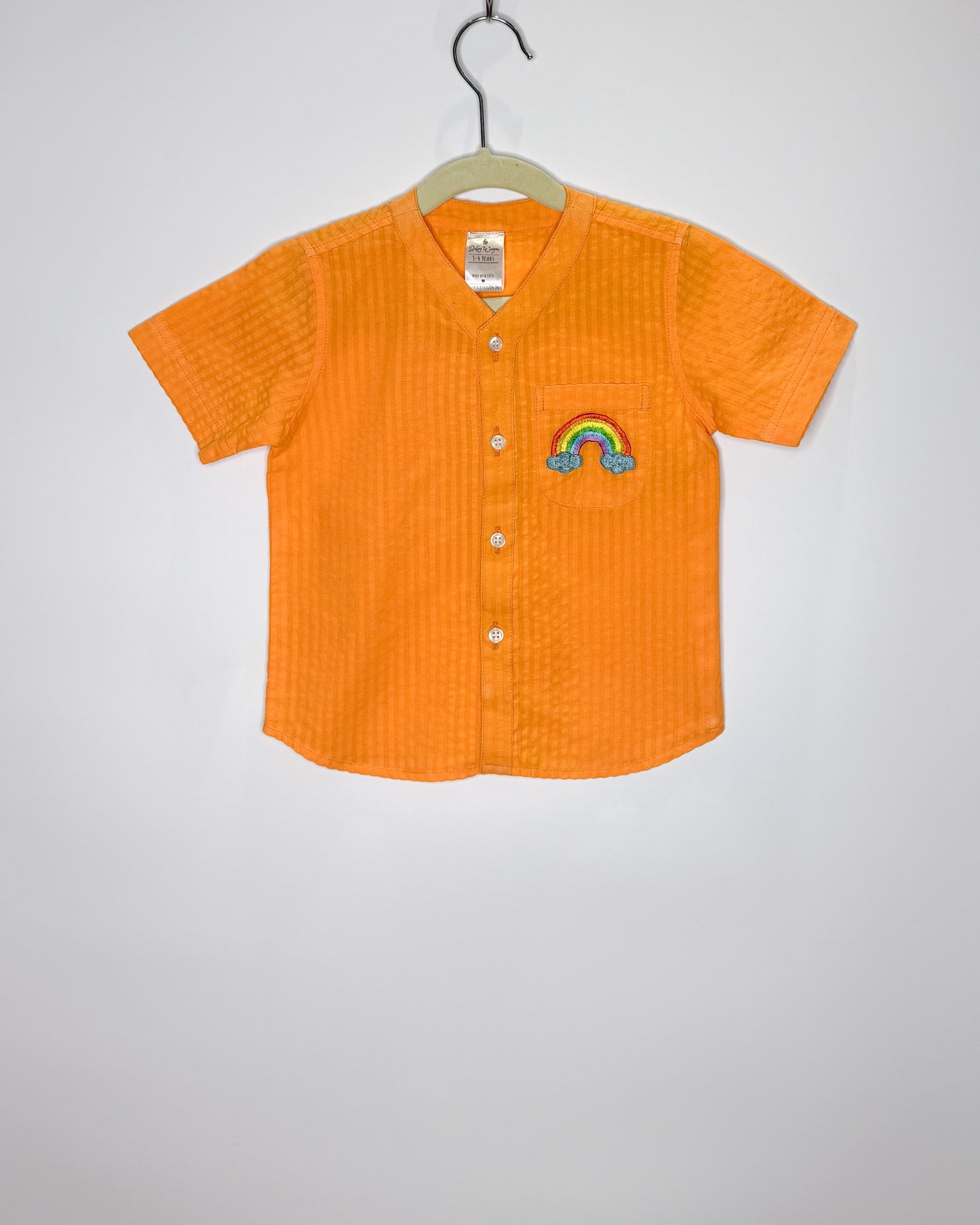 Orange Seersucker Playsuit Set