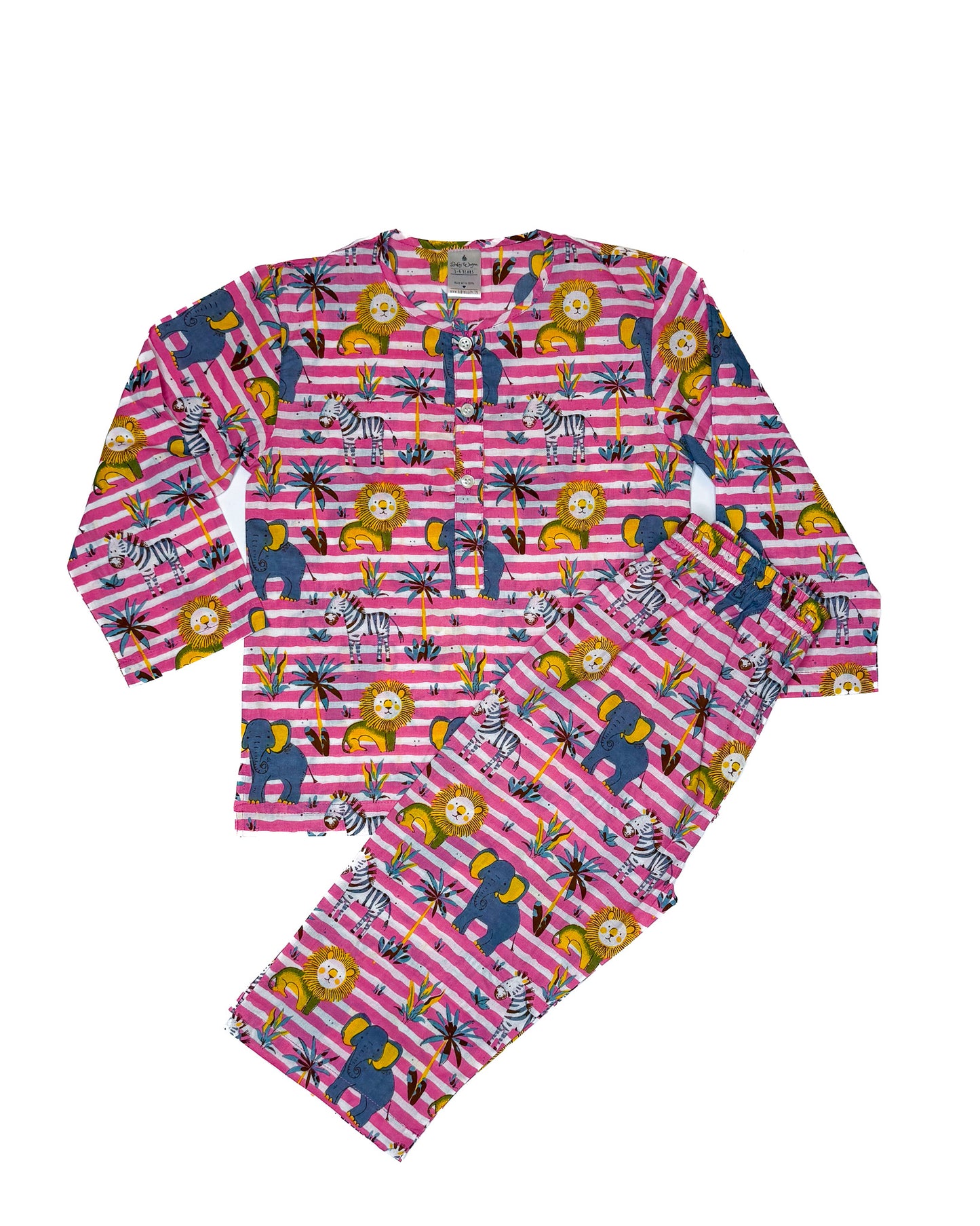 Round Neck Stripe Animal Hub Set