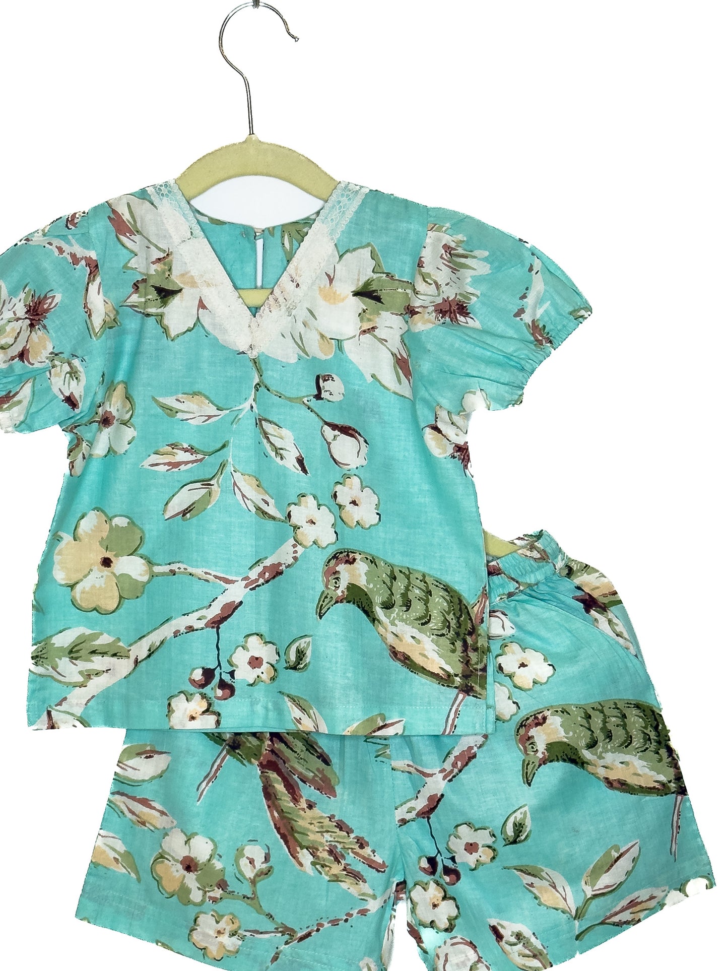 Aqua Bloom Cotton Co-ord Set