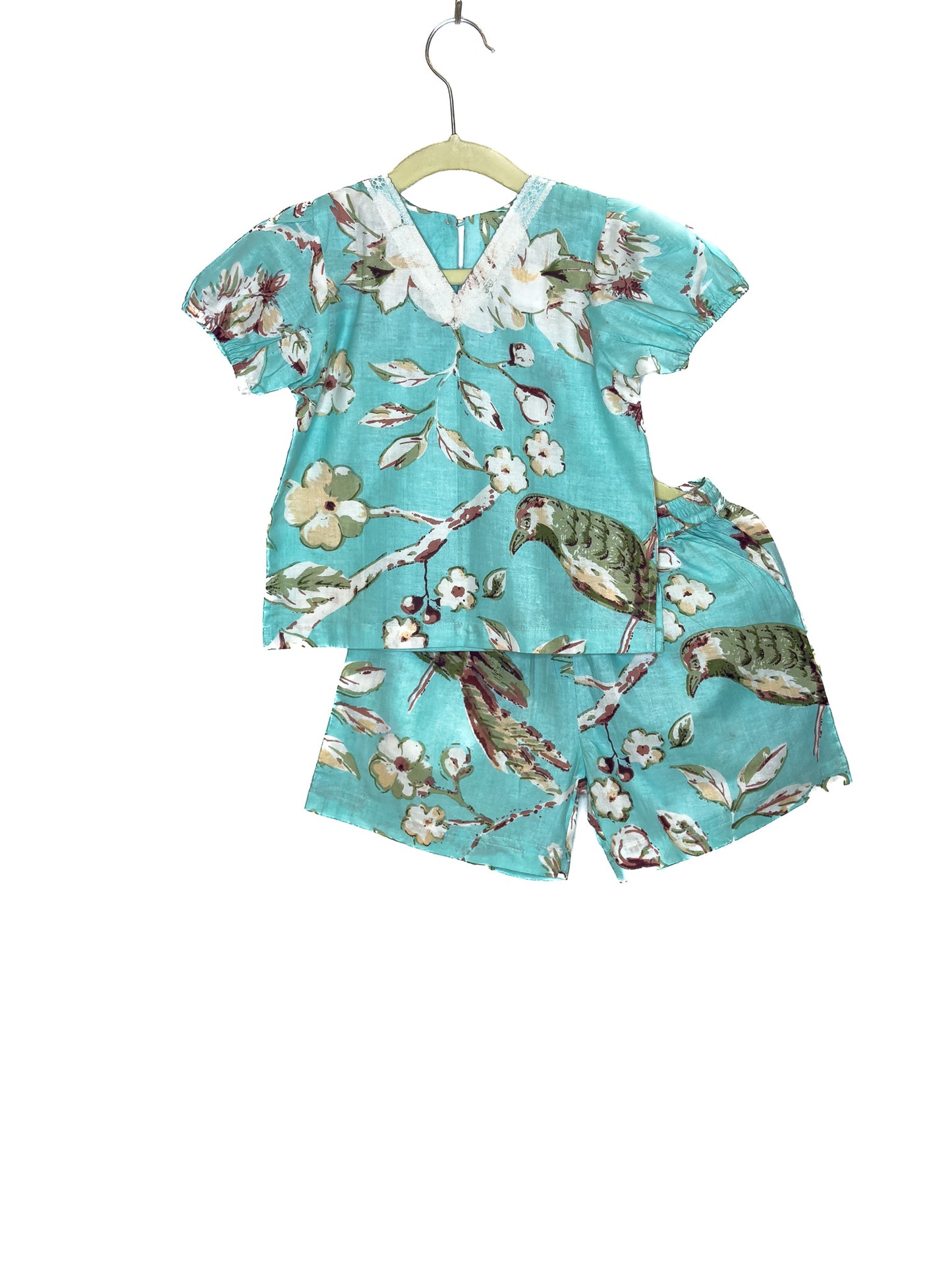 Aqua Bloom Cotton Co-ord Set