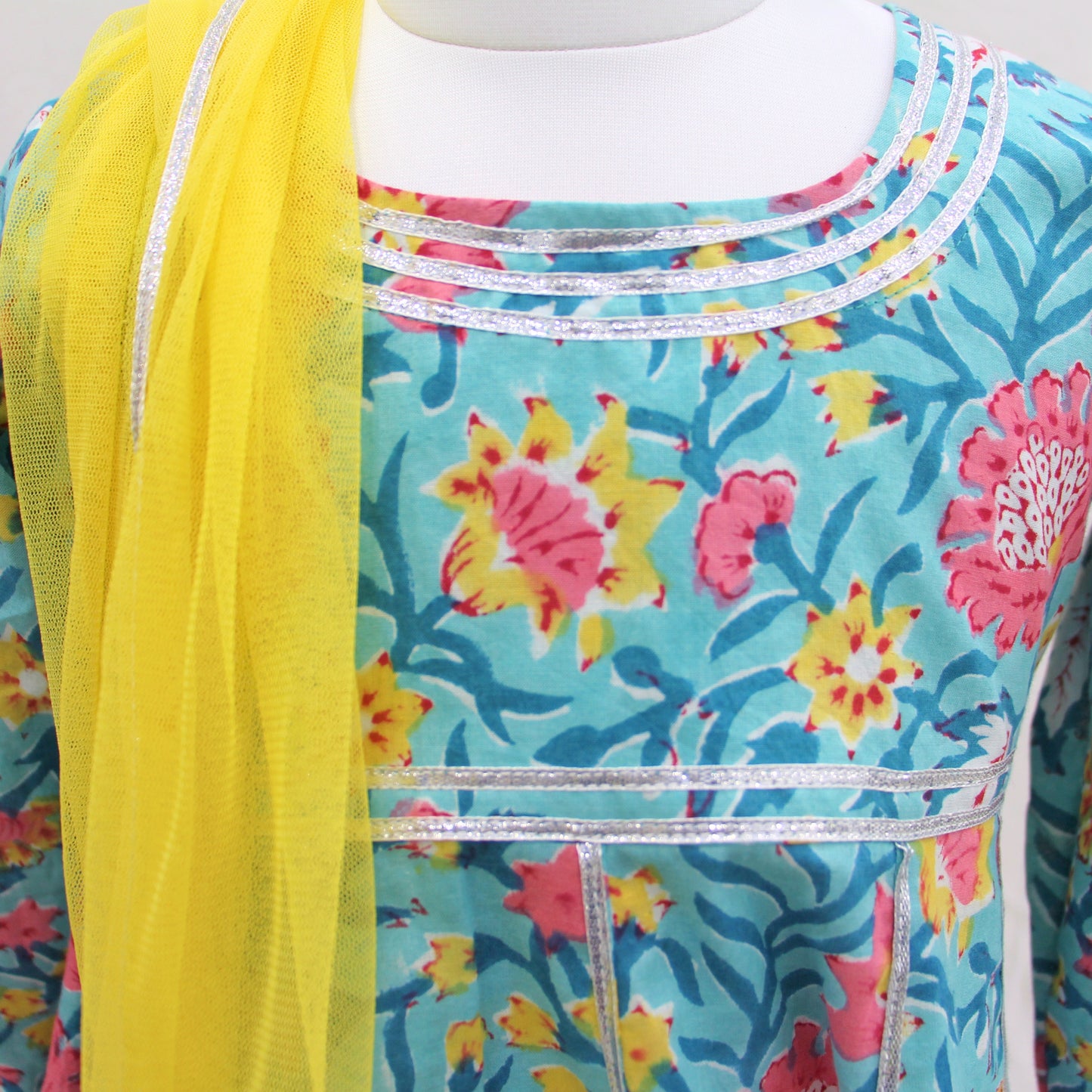 Sky Blue Floral Sharara Set