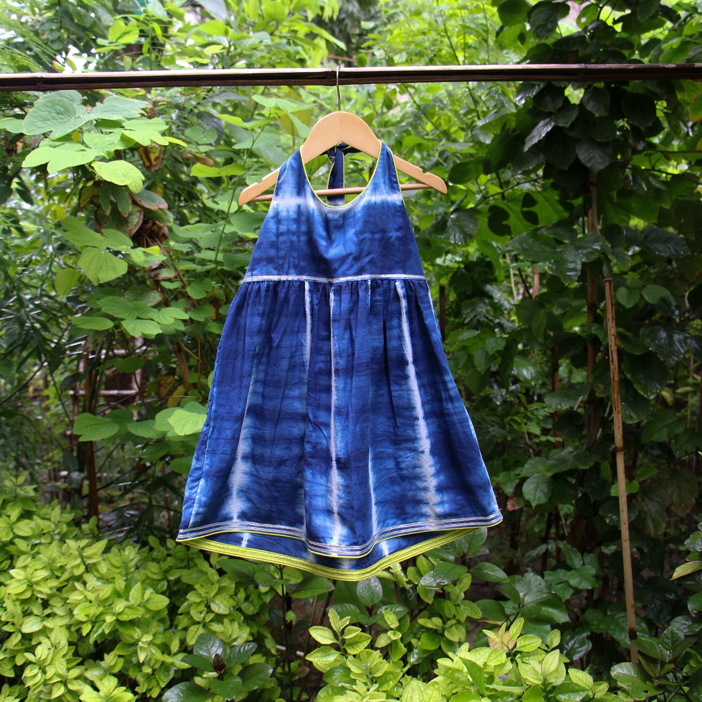Indigo Shibori Halter Set