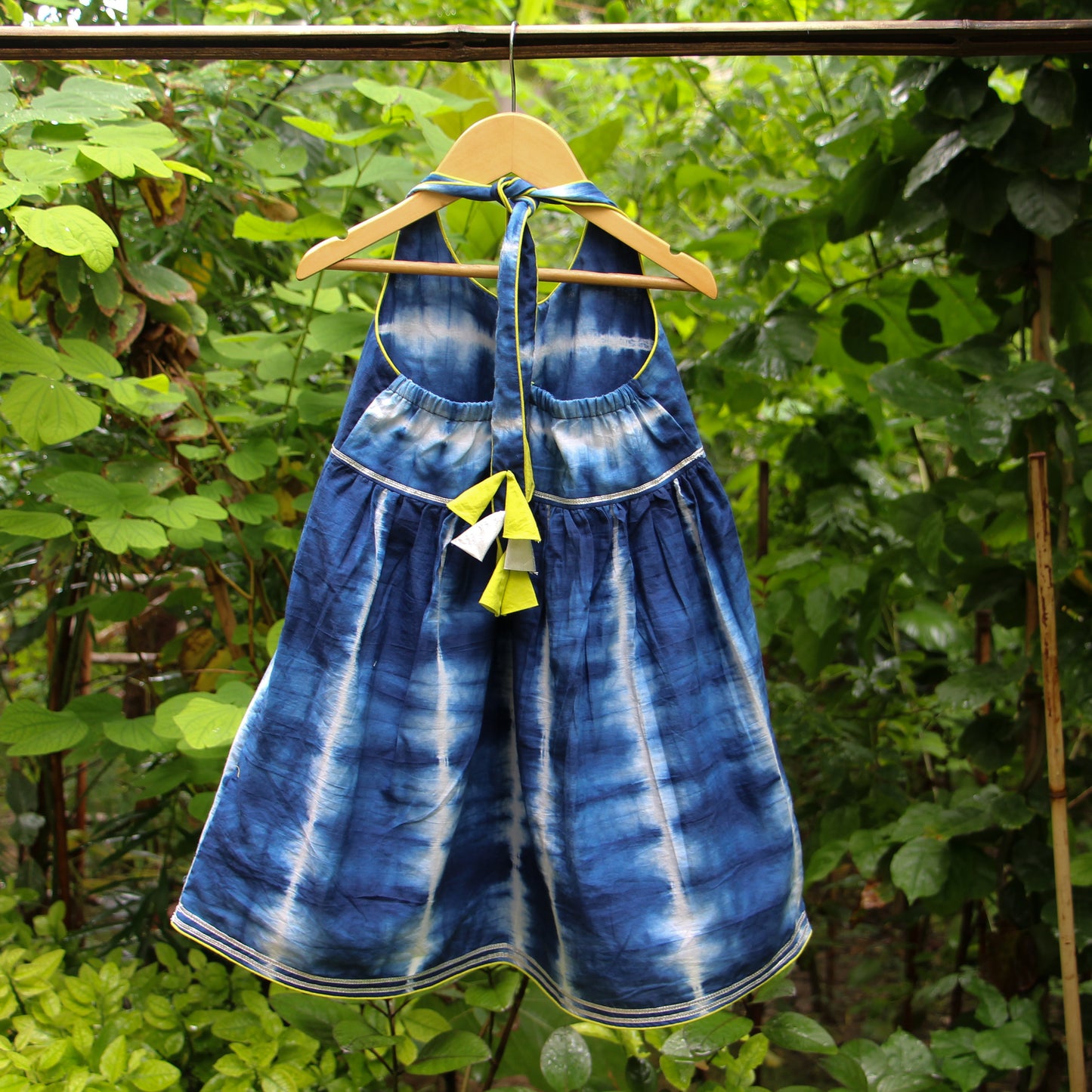 Indigo Shibori Halter Set