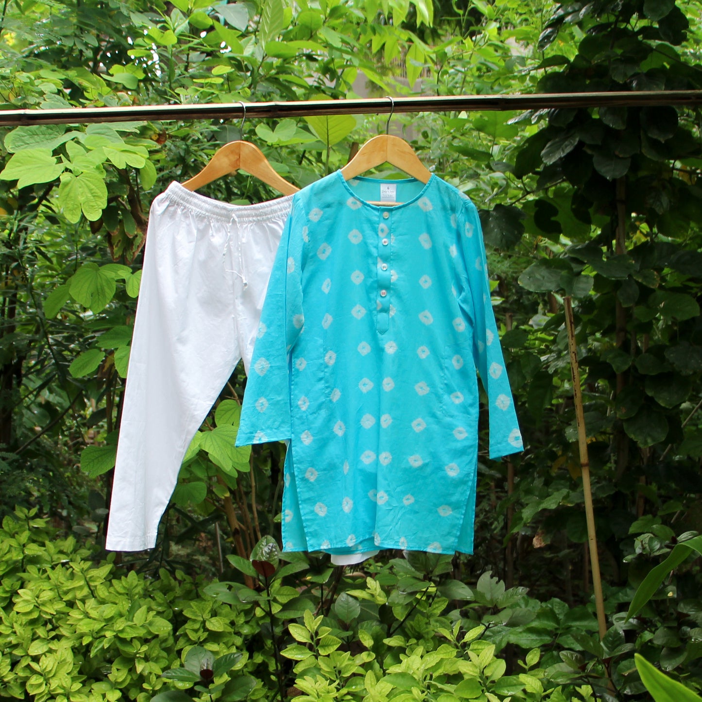 Blue Bandhani Kurta Set