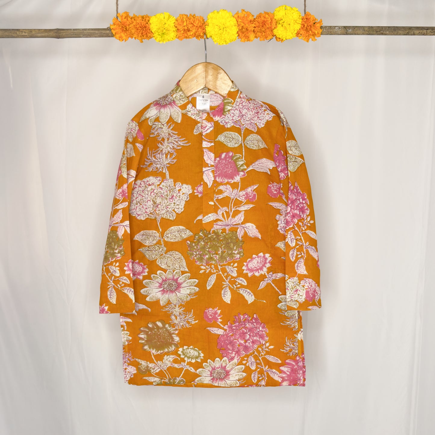 Arsh- mustard pink jacket kurta set