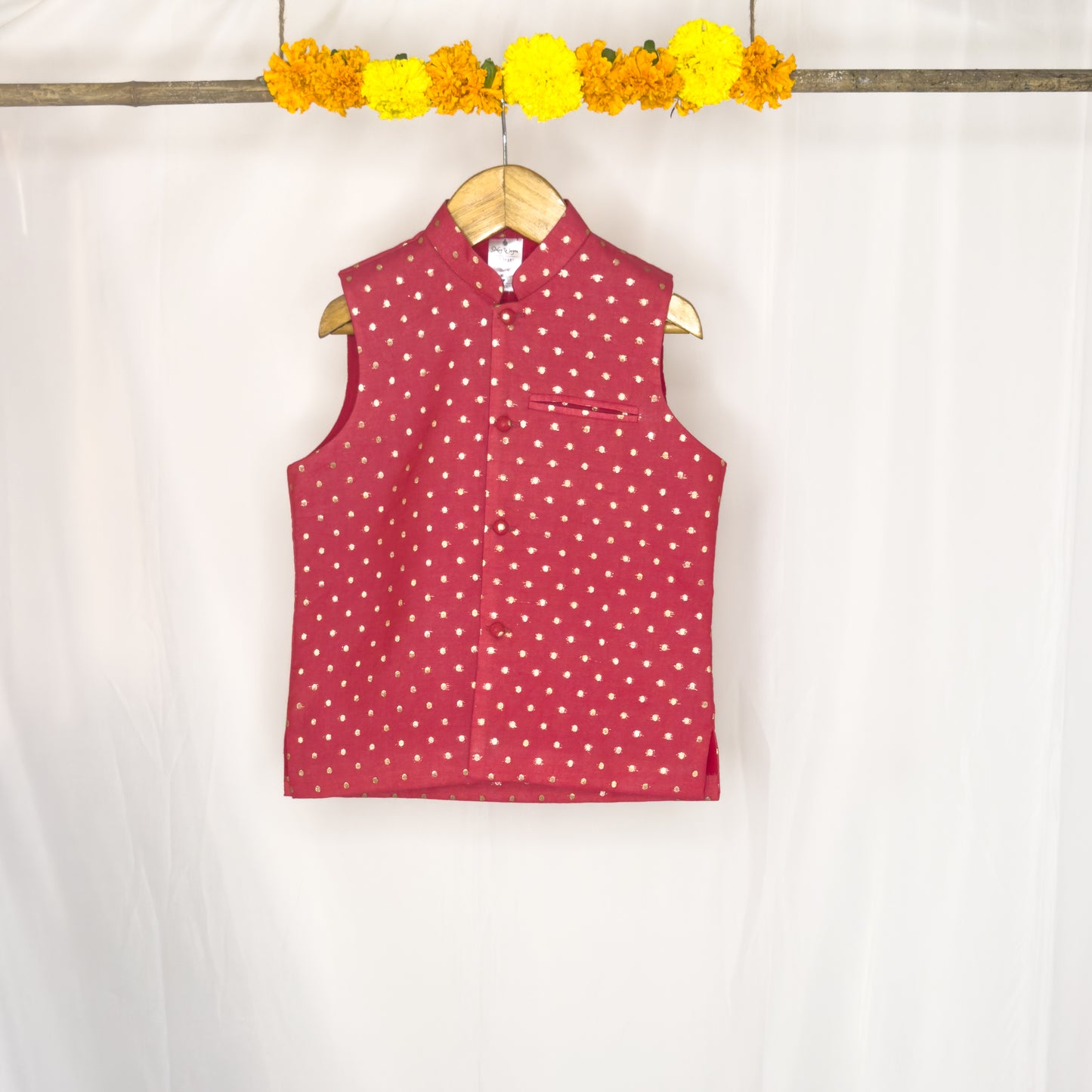 Shaurya- off white printed jacket kurta set