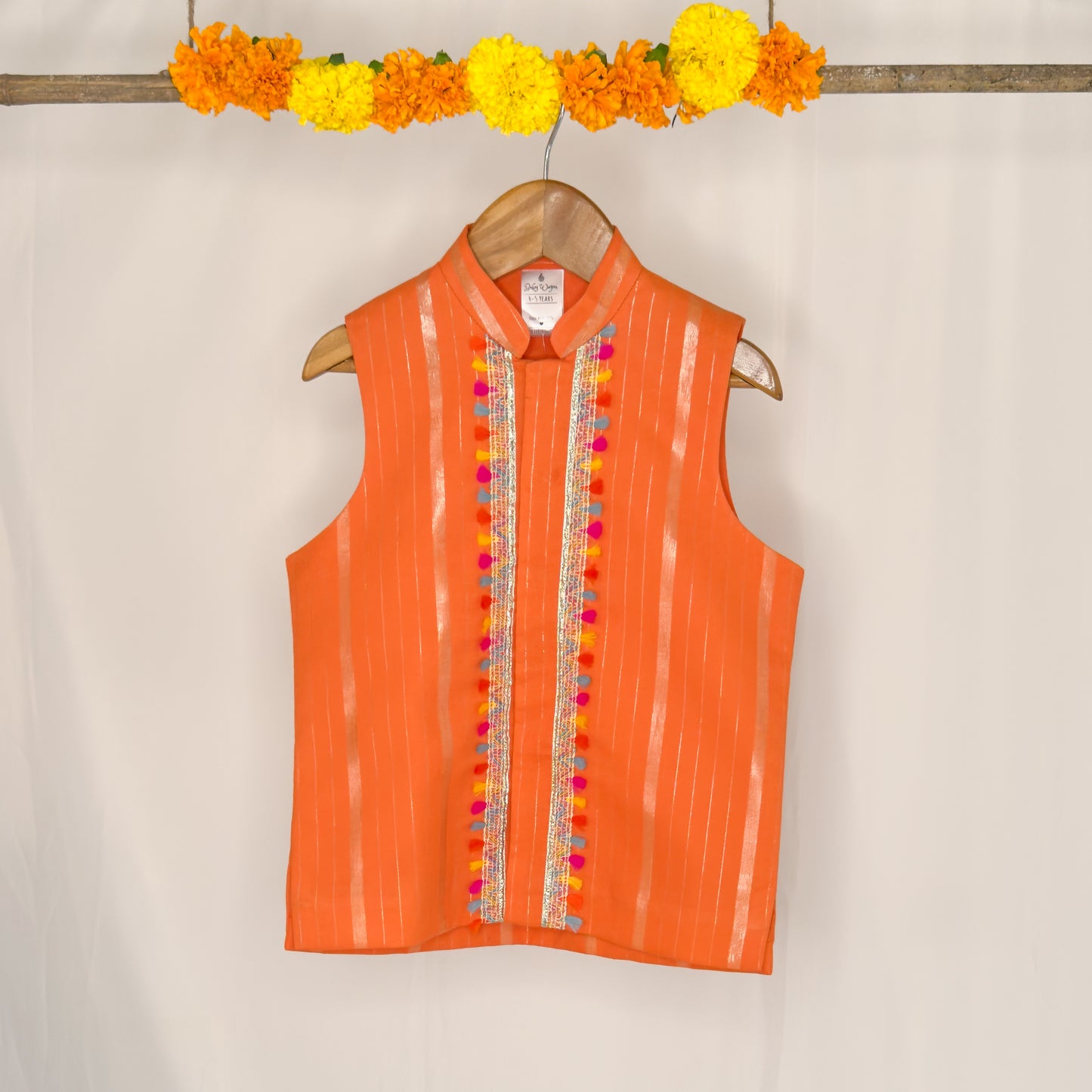 Arjun-orange jacket kurta set