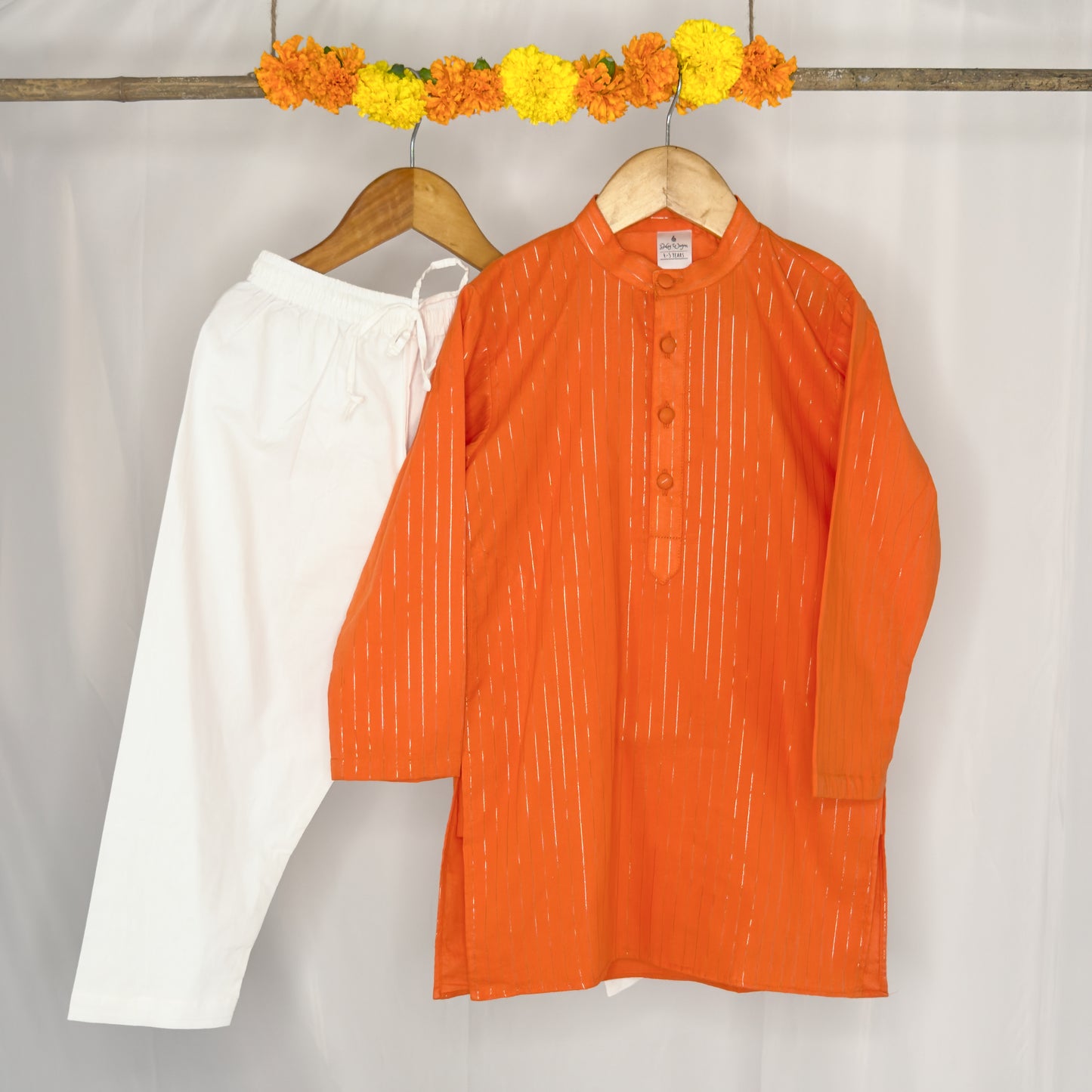 Arjun-orange jacket kurta set