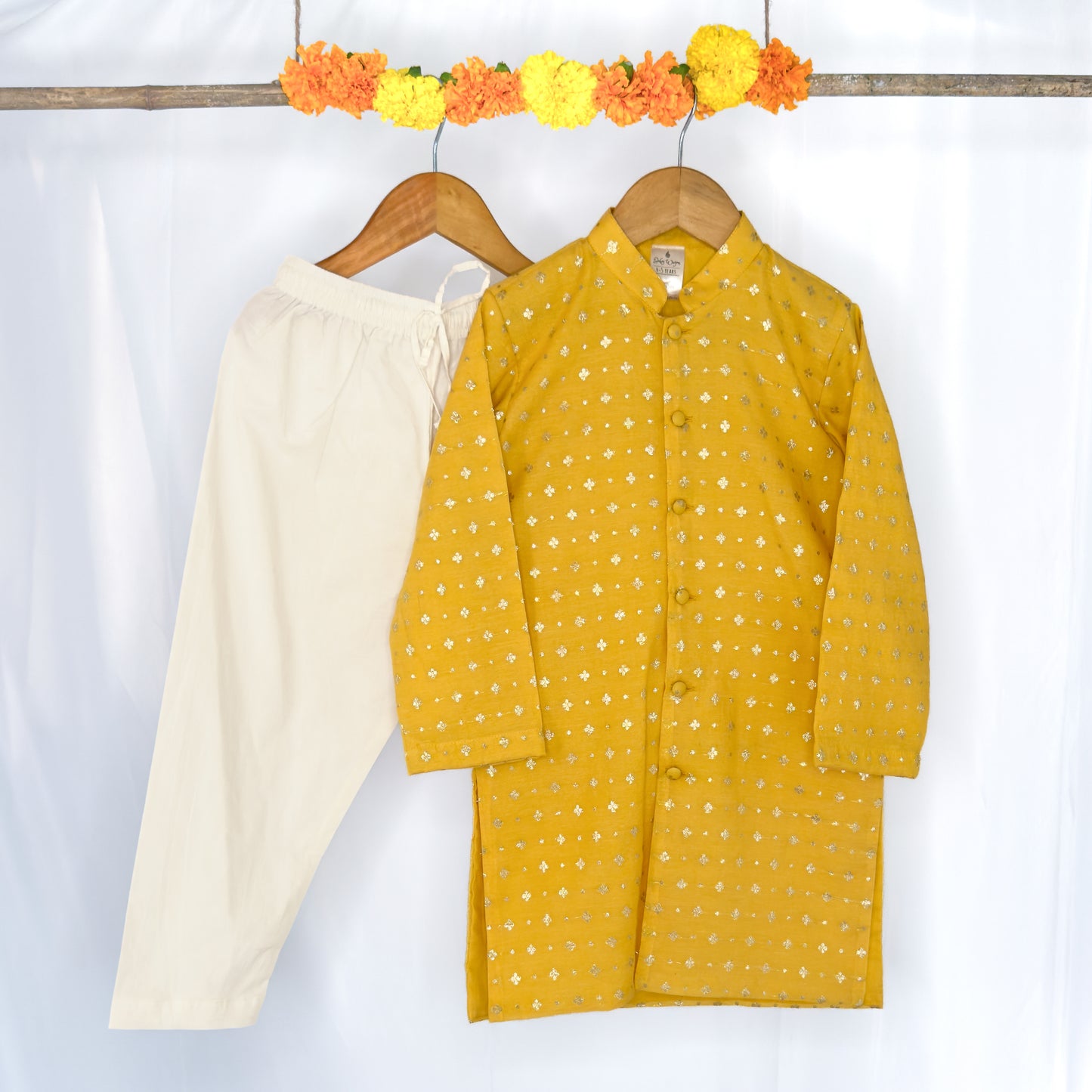 Agastya- yellow chanderi sherwani kurta