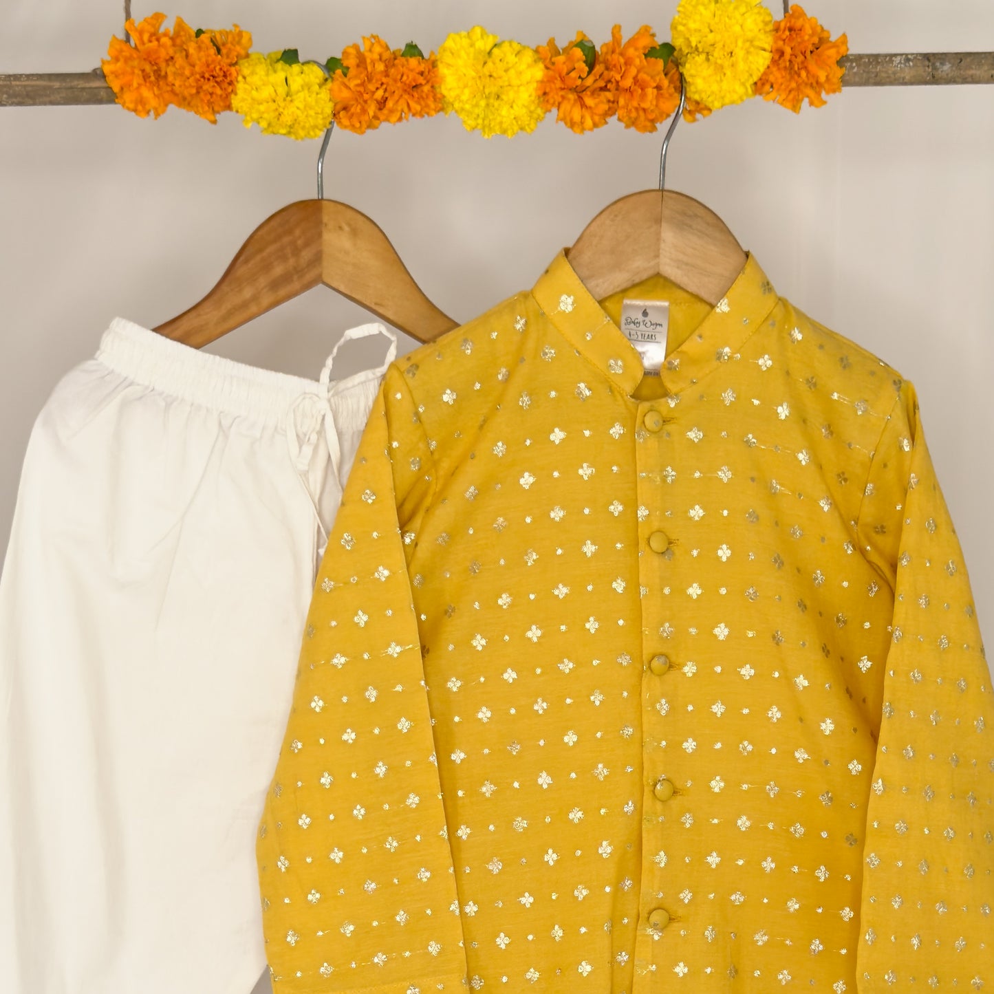 Agastya- yellow chanderi sherwani kurta