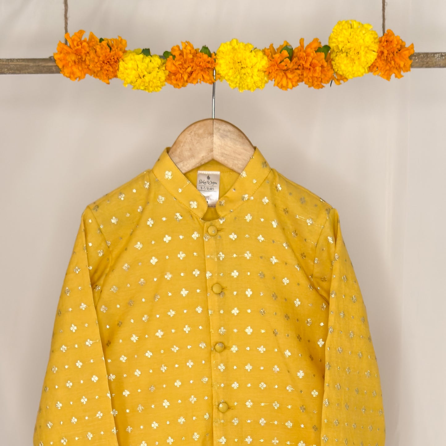 Agastya- yellow chanderi sherwani kurta