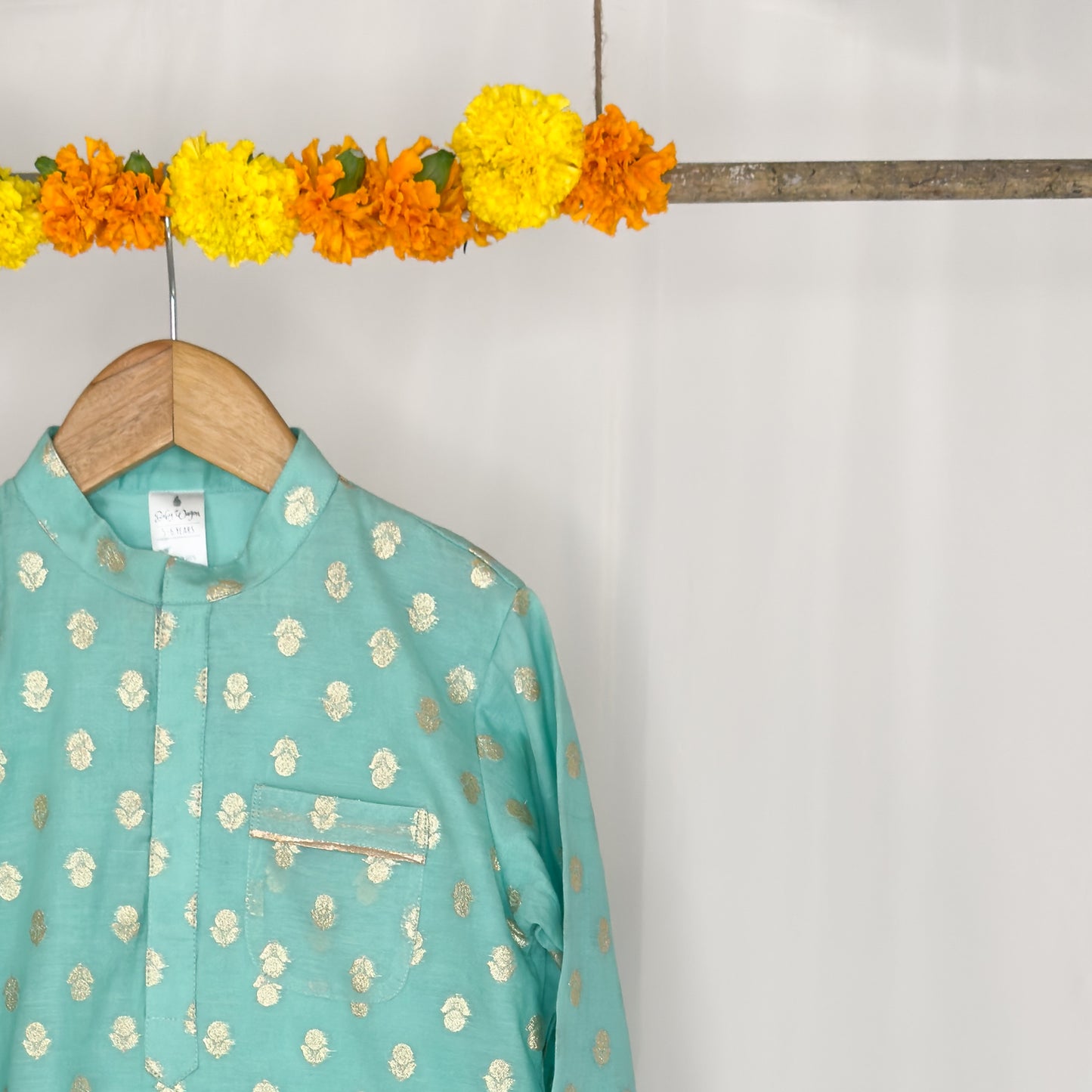 Aavyukta- chanderi aqua kurta set